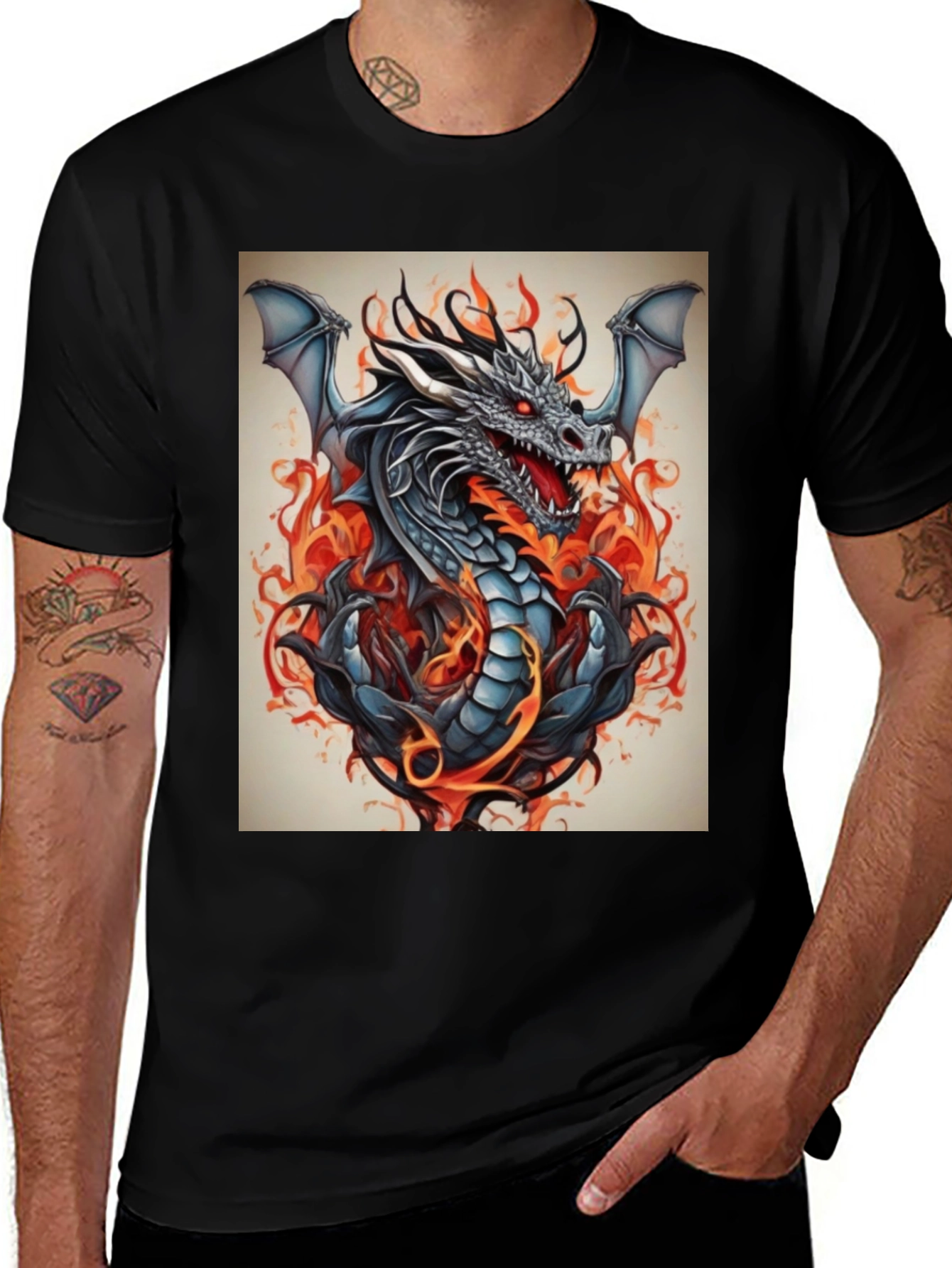 Variant 7 of Fiery Dragon Graphic Tee