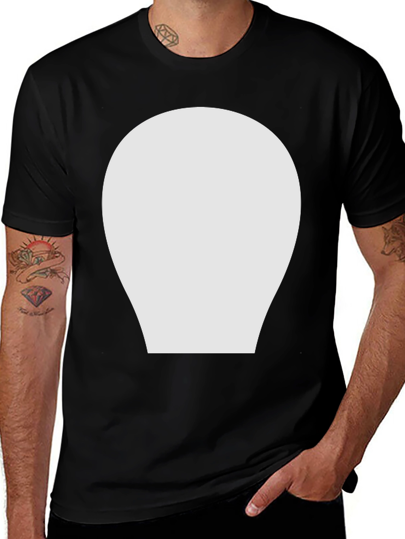 Modern Black Tee with Custom Print Area