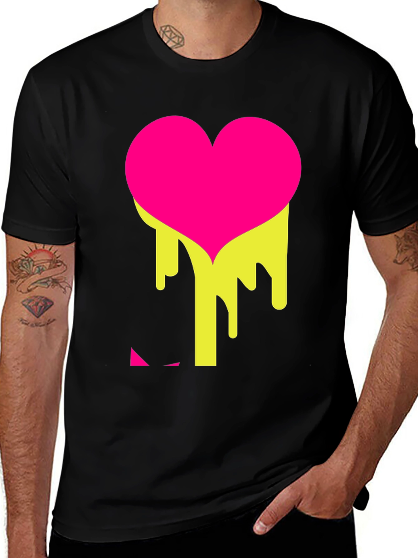 Variant 17 of Melting Heart Tee - Graphic Black T-Shirt