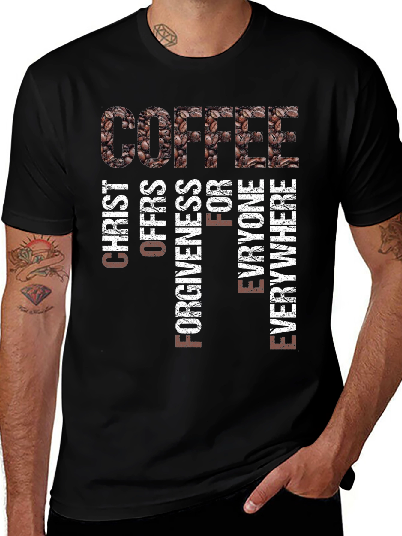 Variant 23 of Coffee and Christ Graphic T-Shirt