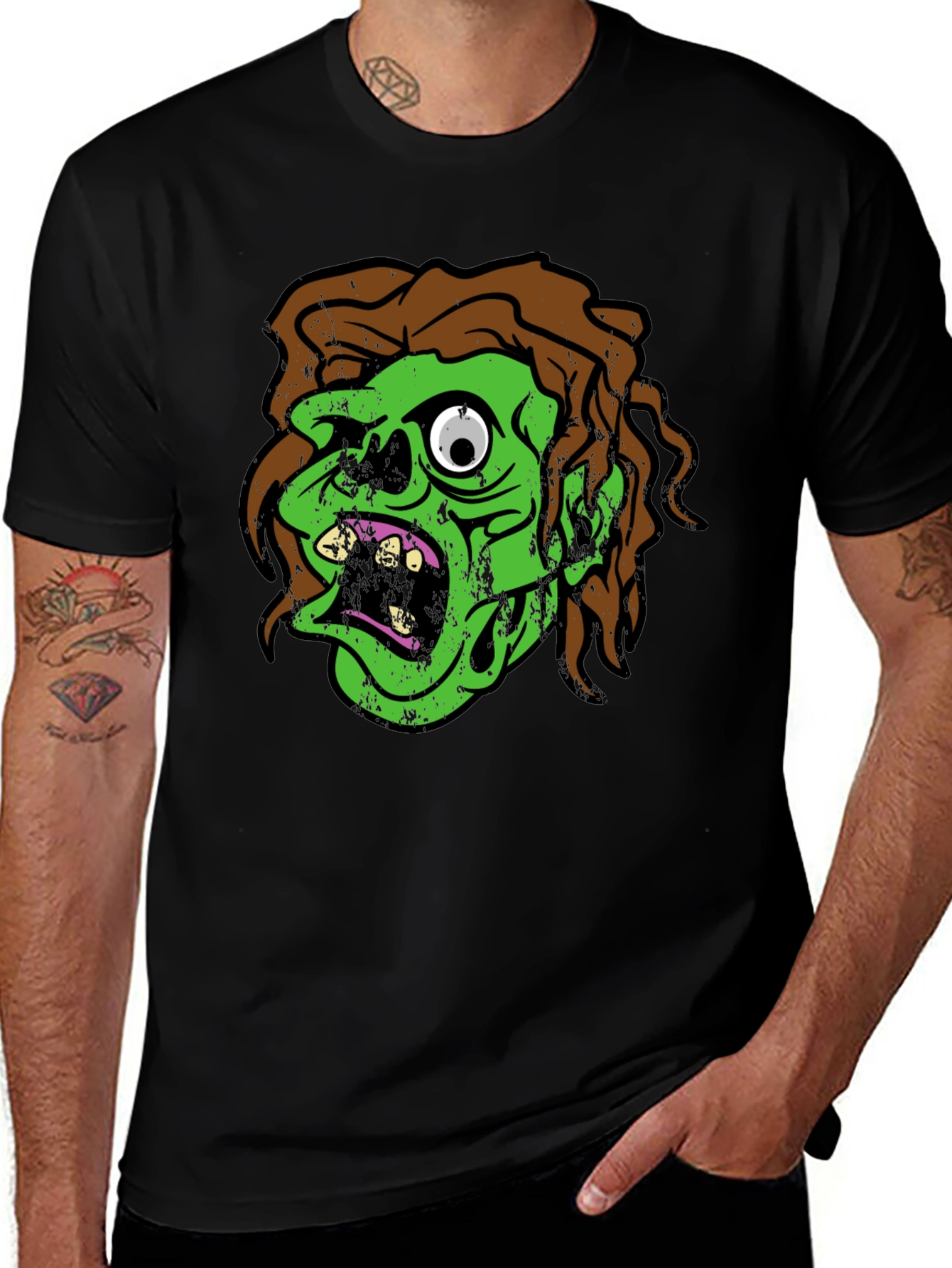 Variant 5 of Zombie Graphic T-Shirt - Green Monster