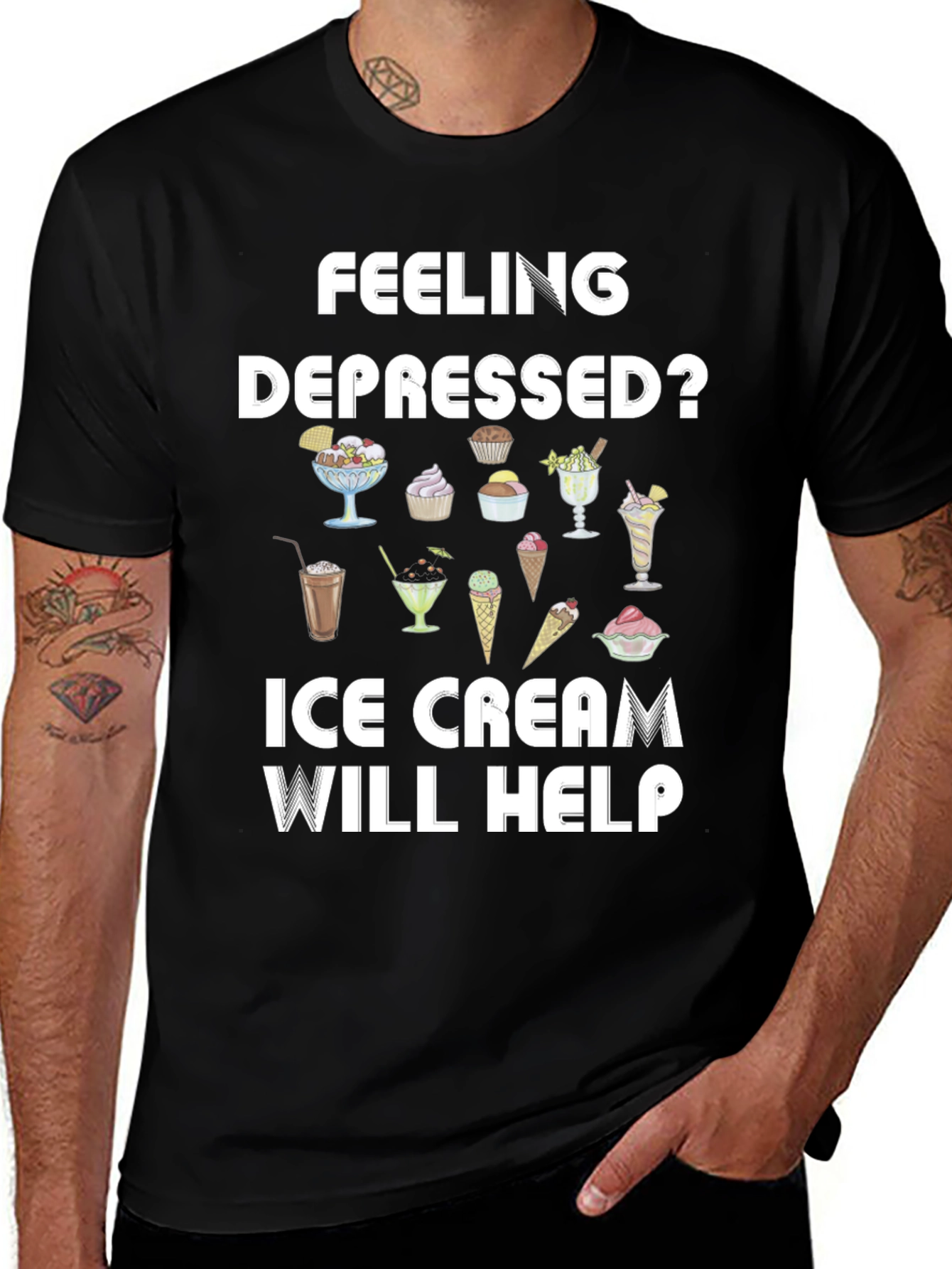 Variant 26 of Feeling Depressed? Ice Cream T-Shirt