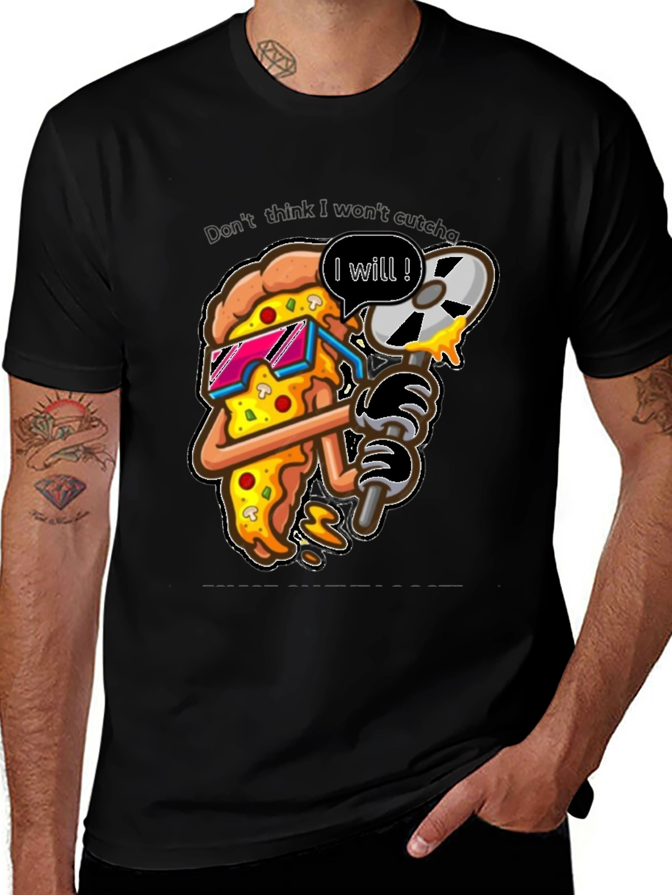 Variant 8 of Pizza Slice T-Shirt - Funny Cartoon Graphic Tee