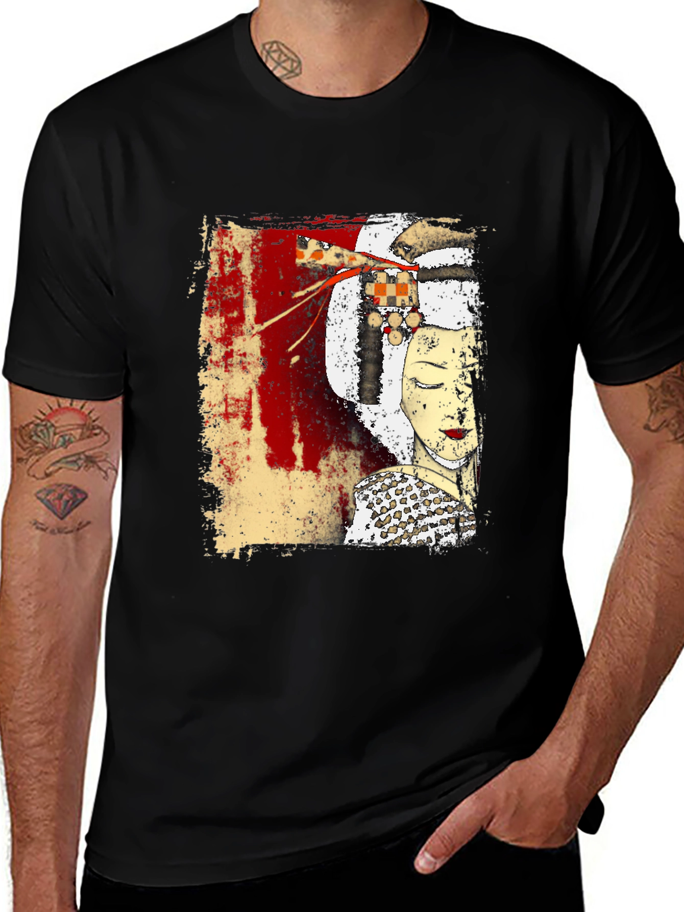 Variant 16 of Geisha Art Black T-Shirt