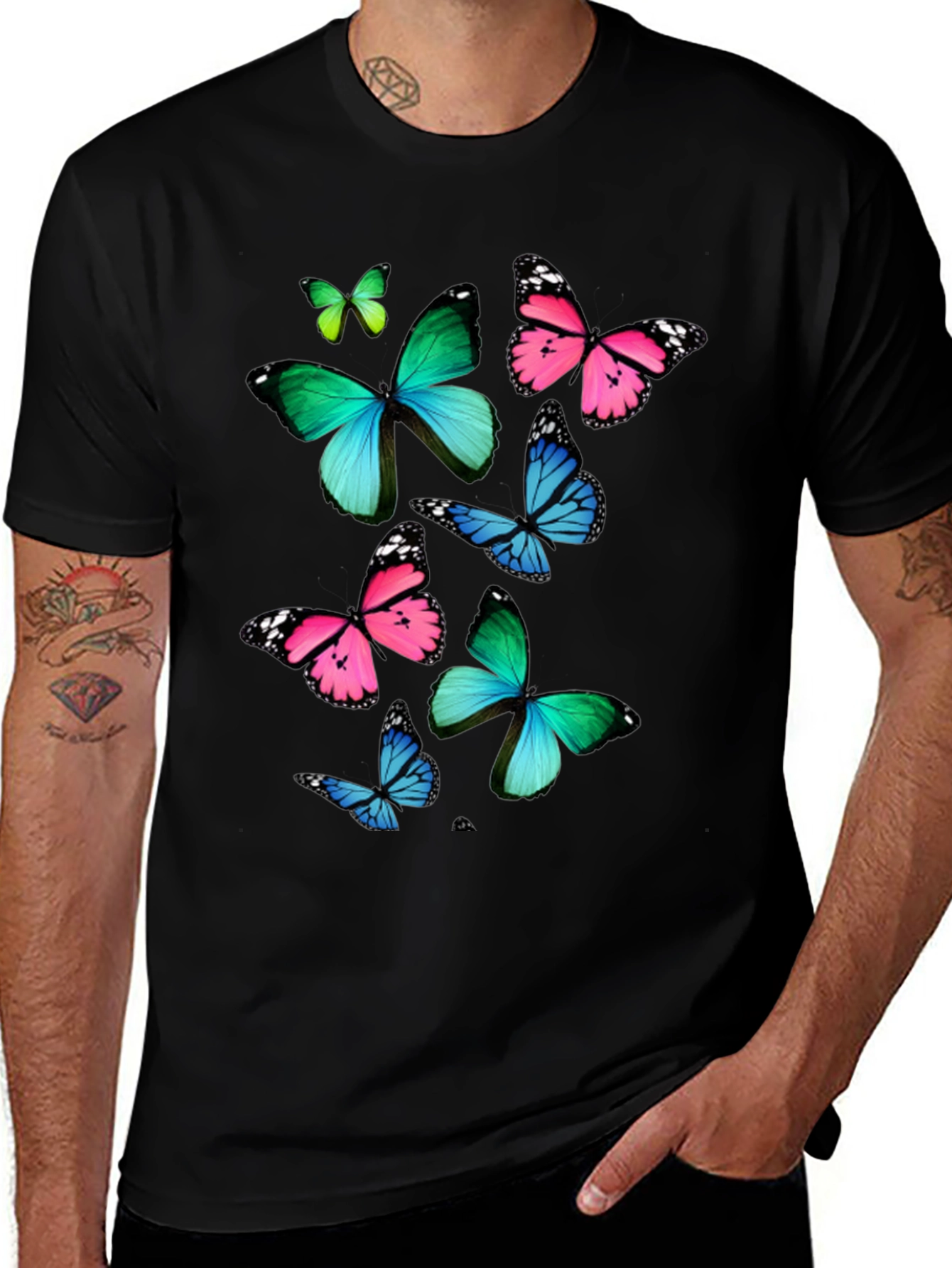 Variant 29 of Butterfly Graphic Black T-Shirt