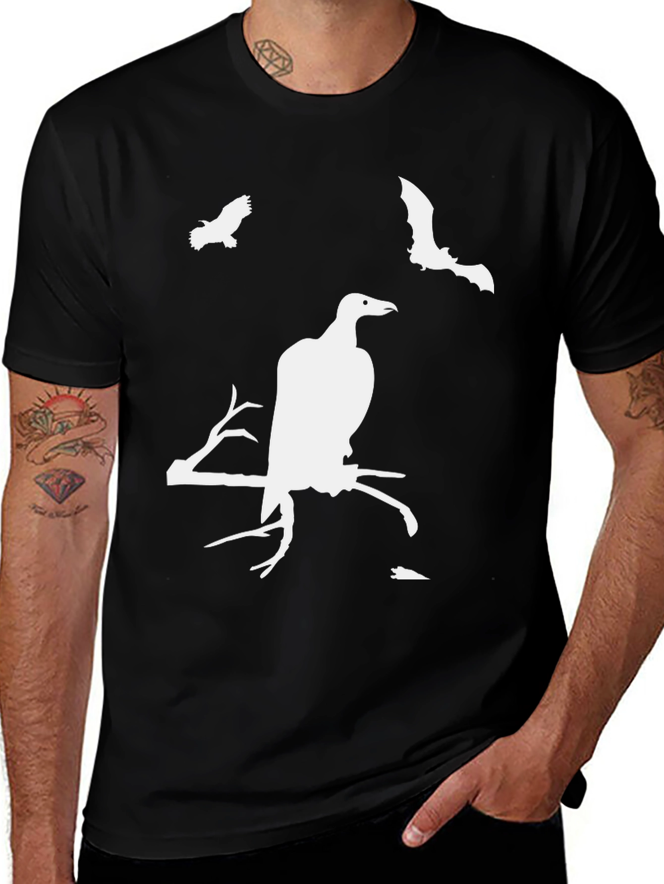 Variant 15 of Creepy Bird Graphic T-Shirt - Halloween Ready!