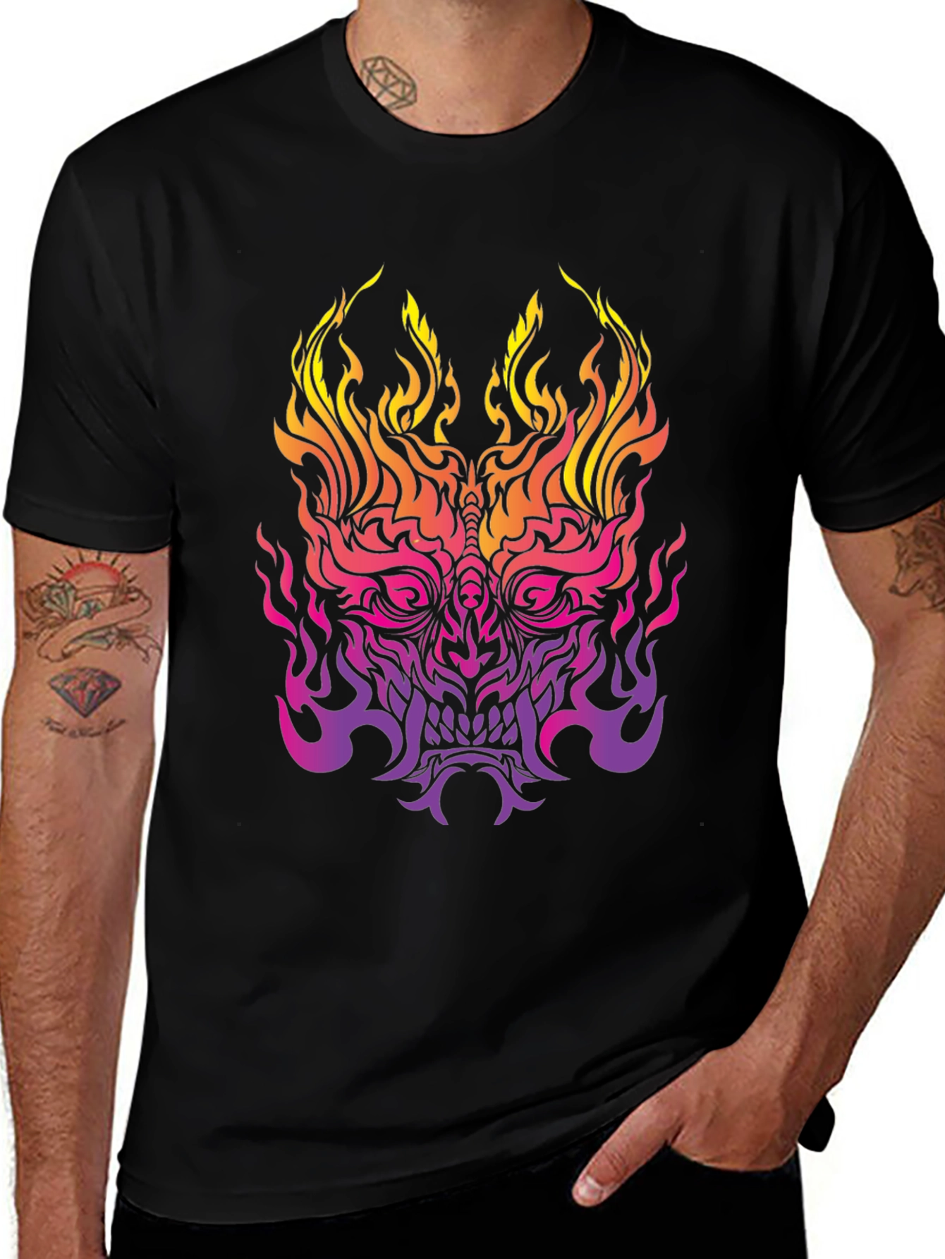 Variant 16 of Fiery Oni Black T-Shirt