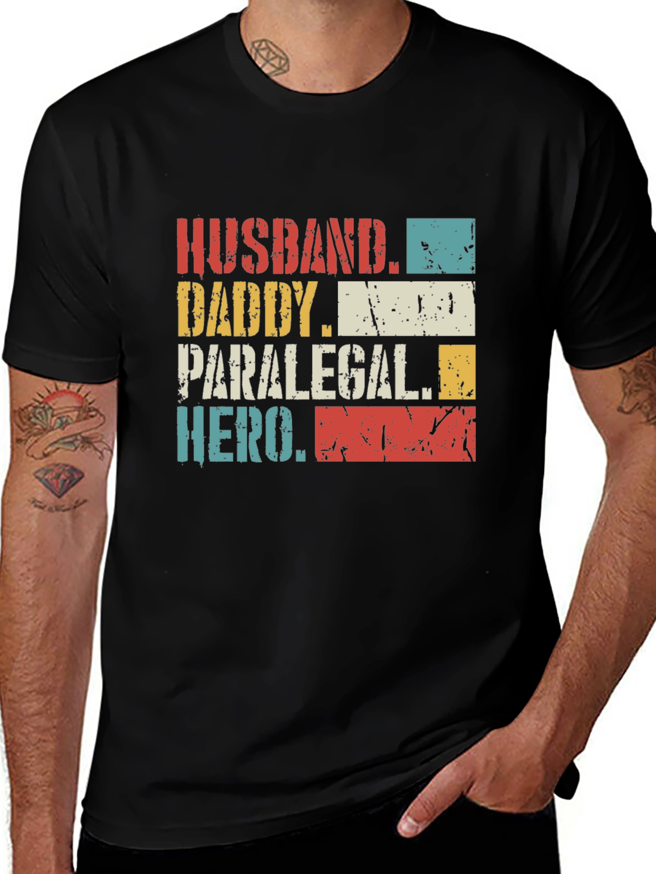 Husband Daddy Paralegal Hero Graphic T-Shirt