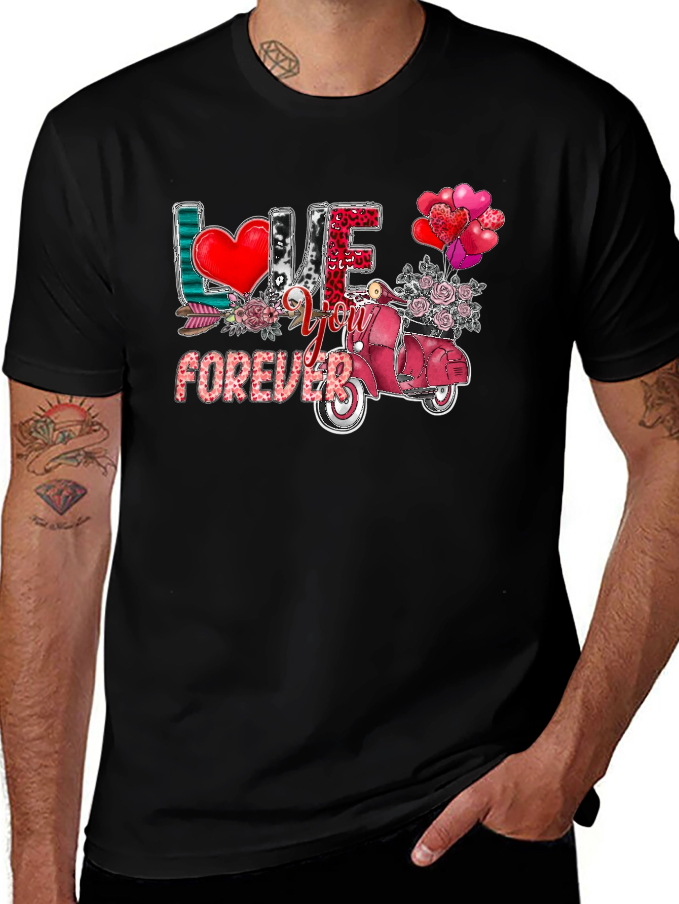 Variant 29 of Love You Forever Valentine's Day Scooter Graphic Tee
