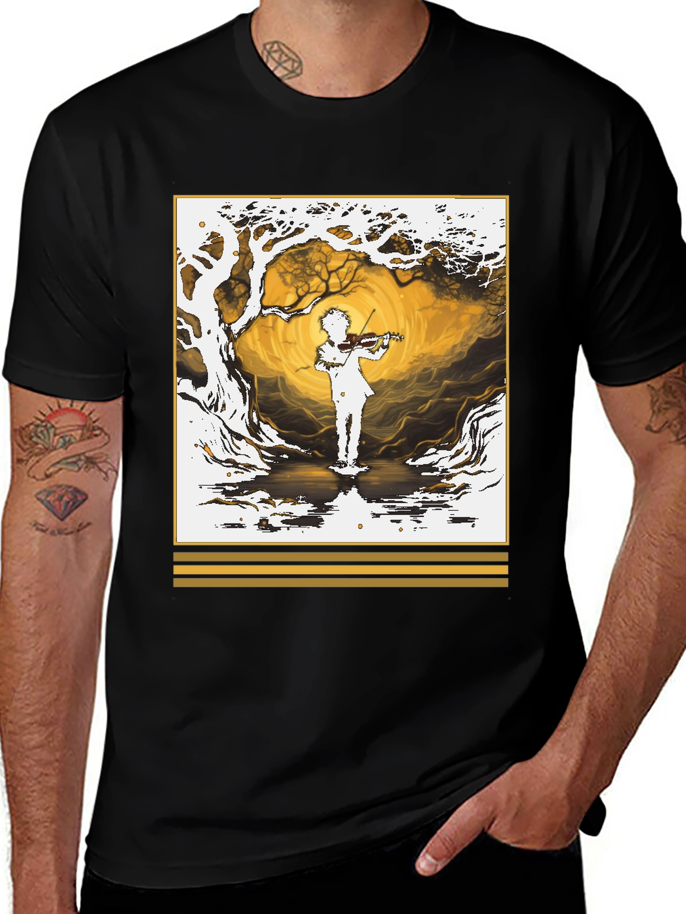 Variant 24 of Violinist in the Forest Graphic Tee - Unique Design