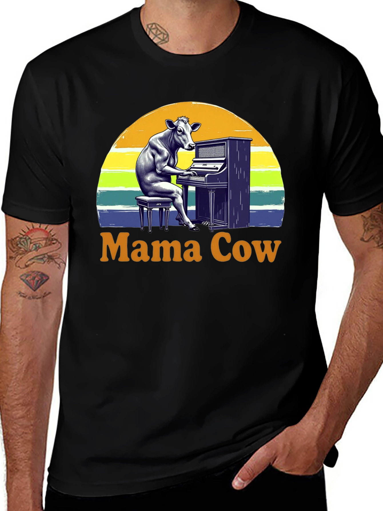 Variant 23 of Mama Cow Piano Player Graphic Tee