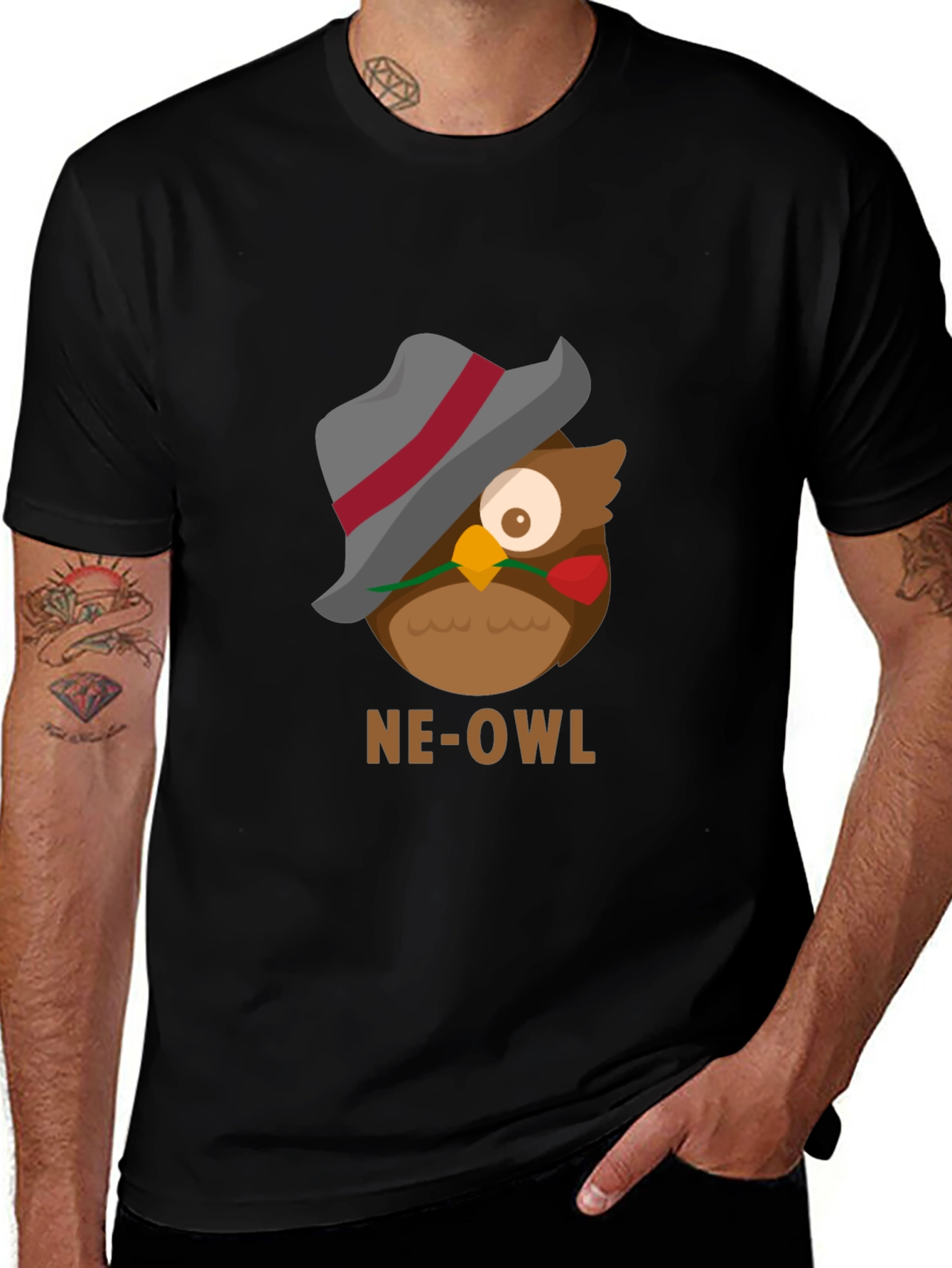 Variant 10 of NE-OWL Graphic Tee - Stylish Owl Design