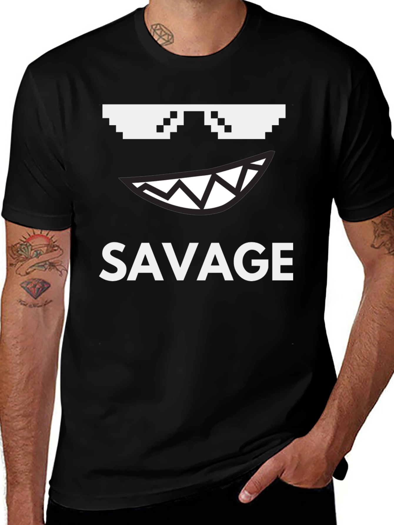 Variant 30 of Savage Graphic Tee - Pixel Sunglasses