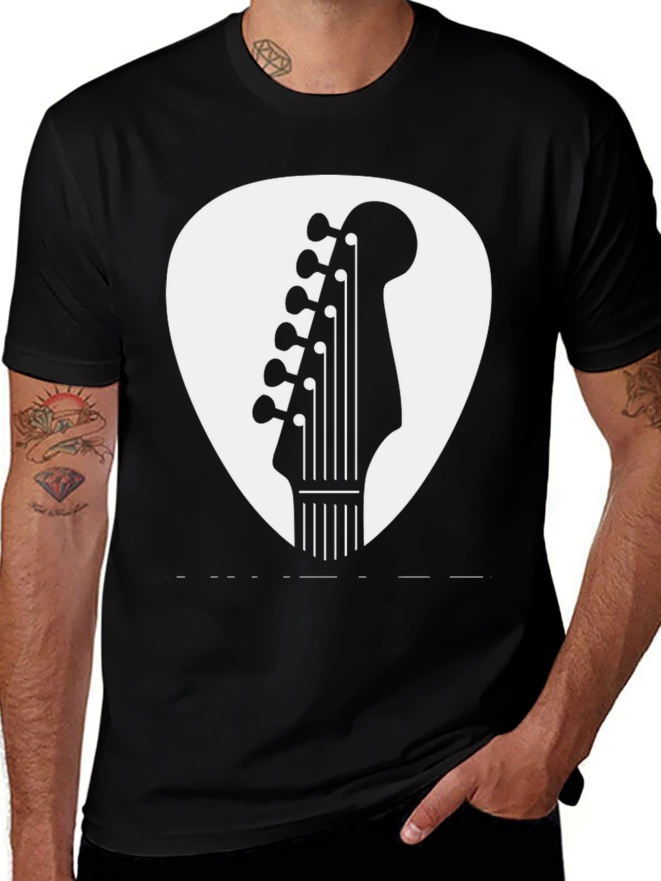 Variant 10 of Guitar Pick Graphic T-Shirt - Rock and Roll Style