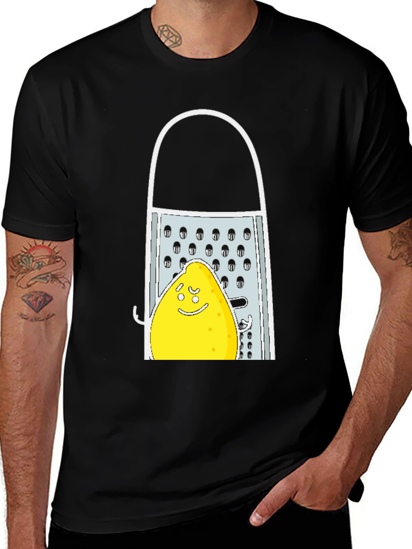 Variant 9 of Funny Lemon vs Grater Graphic Tee - Novelty Shirt