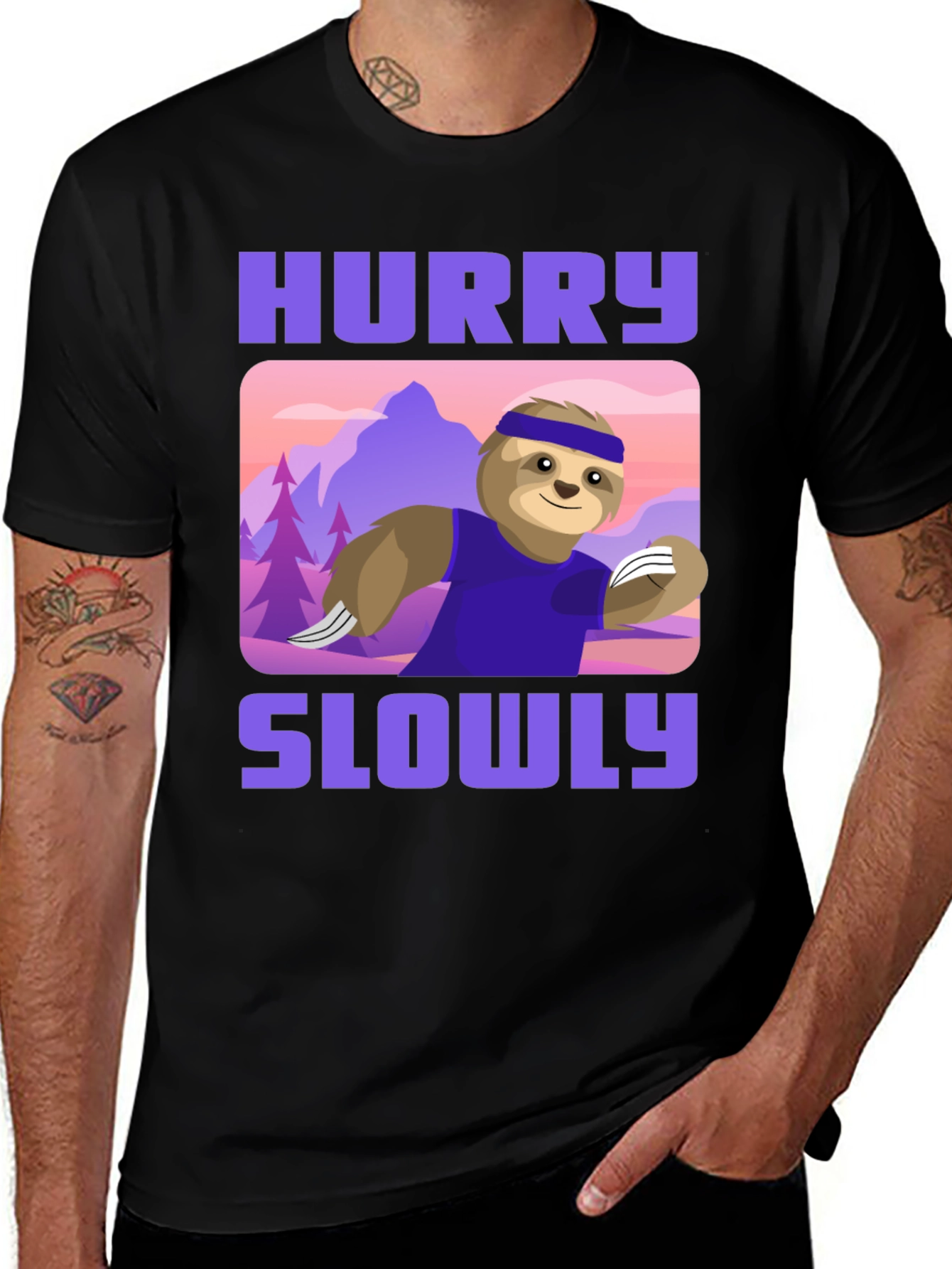 Variant 26 of Hurry Slowly Sloth Running T-Shirt