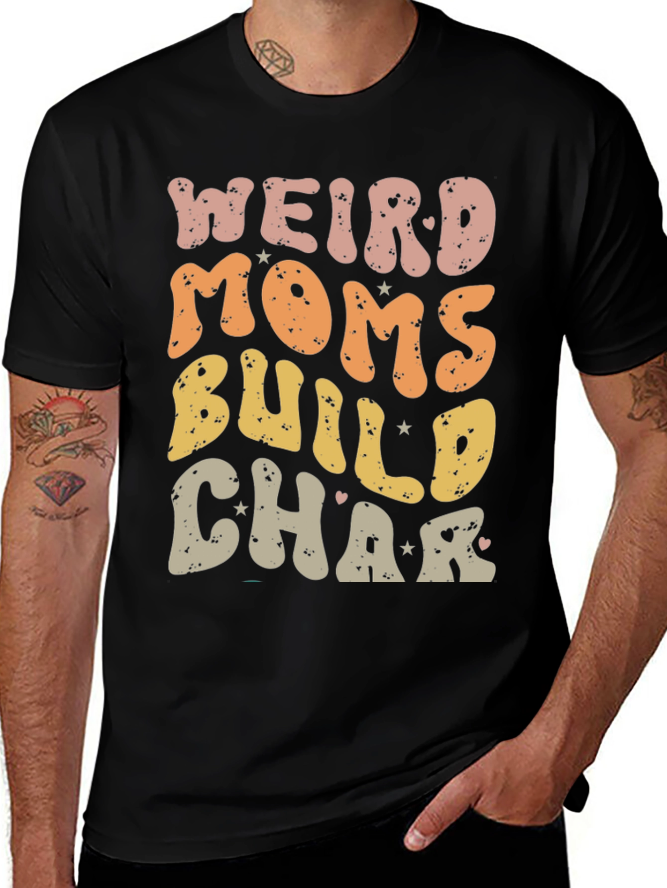 Variant 13 of Weird Moms Build Character Graphic Tee