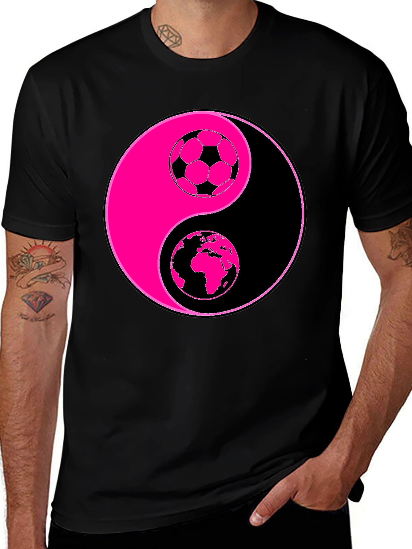 Variant 10 of Yin Yang Soccer & Earth T-Shirt