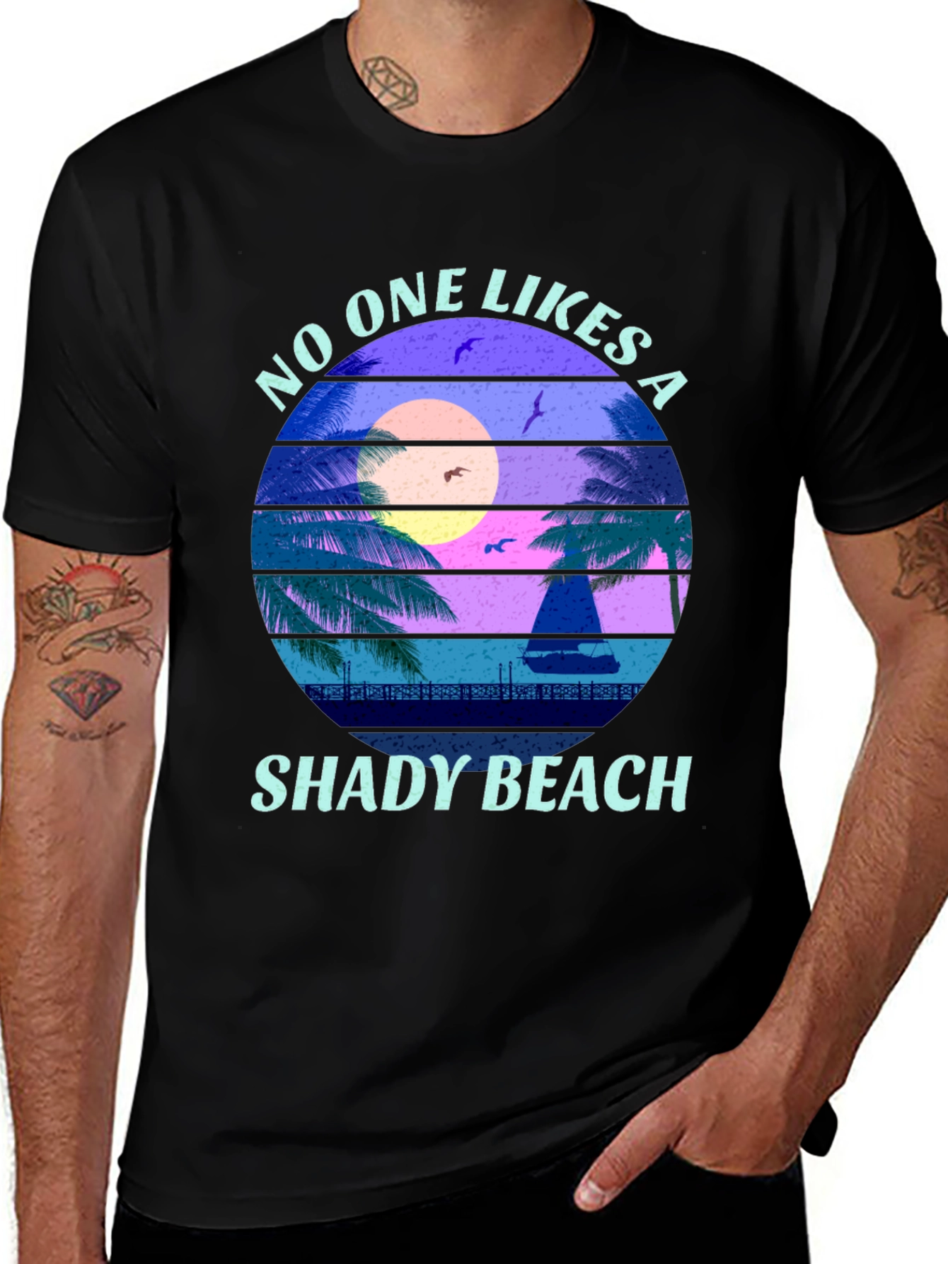 Variant 23 of Shady Beach Graphic T-Shirt - Summer Vibes