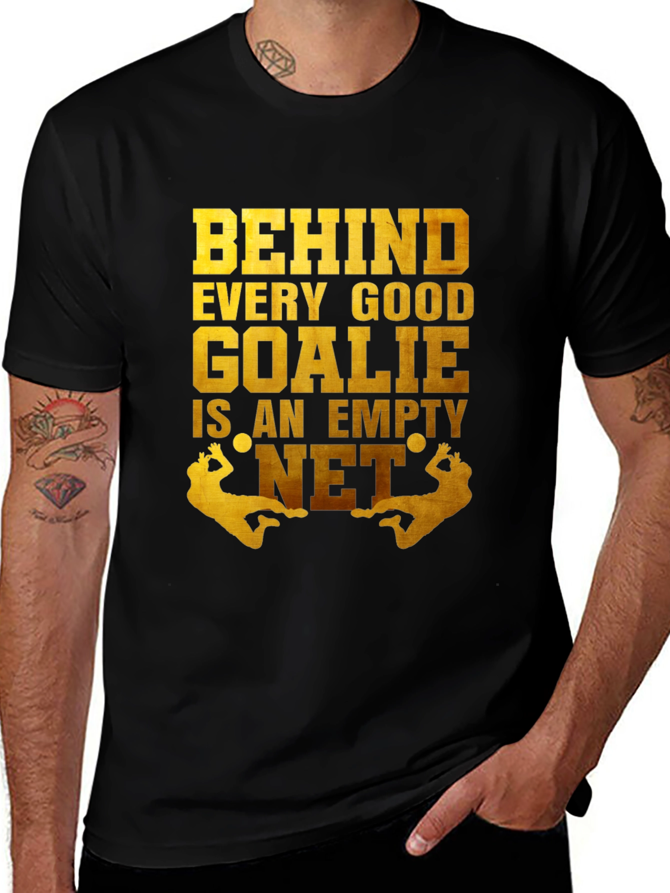 Variant 11 of Funny Goalie T-Shirt - Behind Every Good Goalie Empty Net