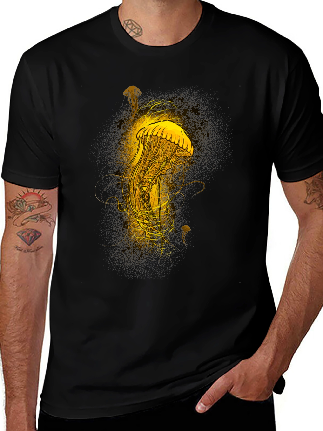 Variant 5 of Jellyfish Graphic Black T-Shirt