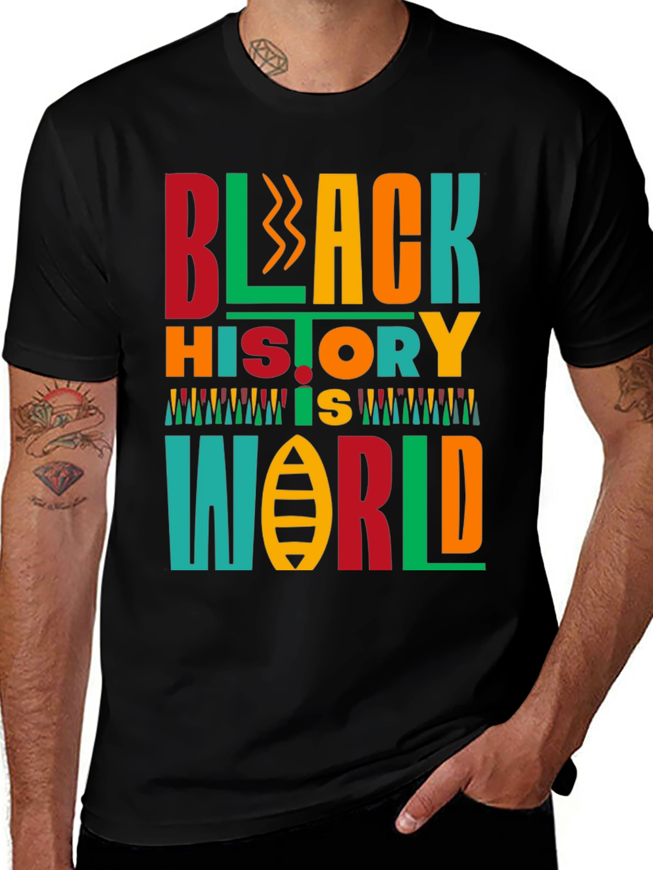 Black History is World Colorful Graphic Tee