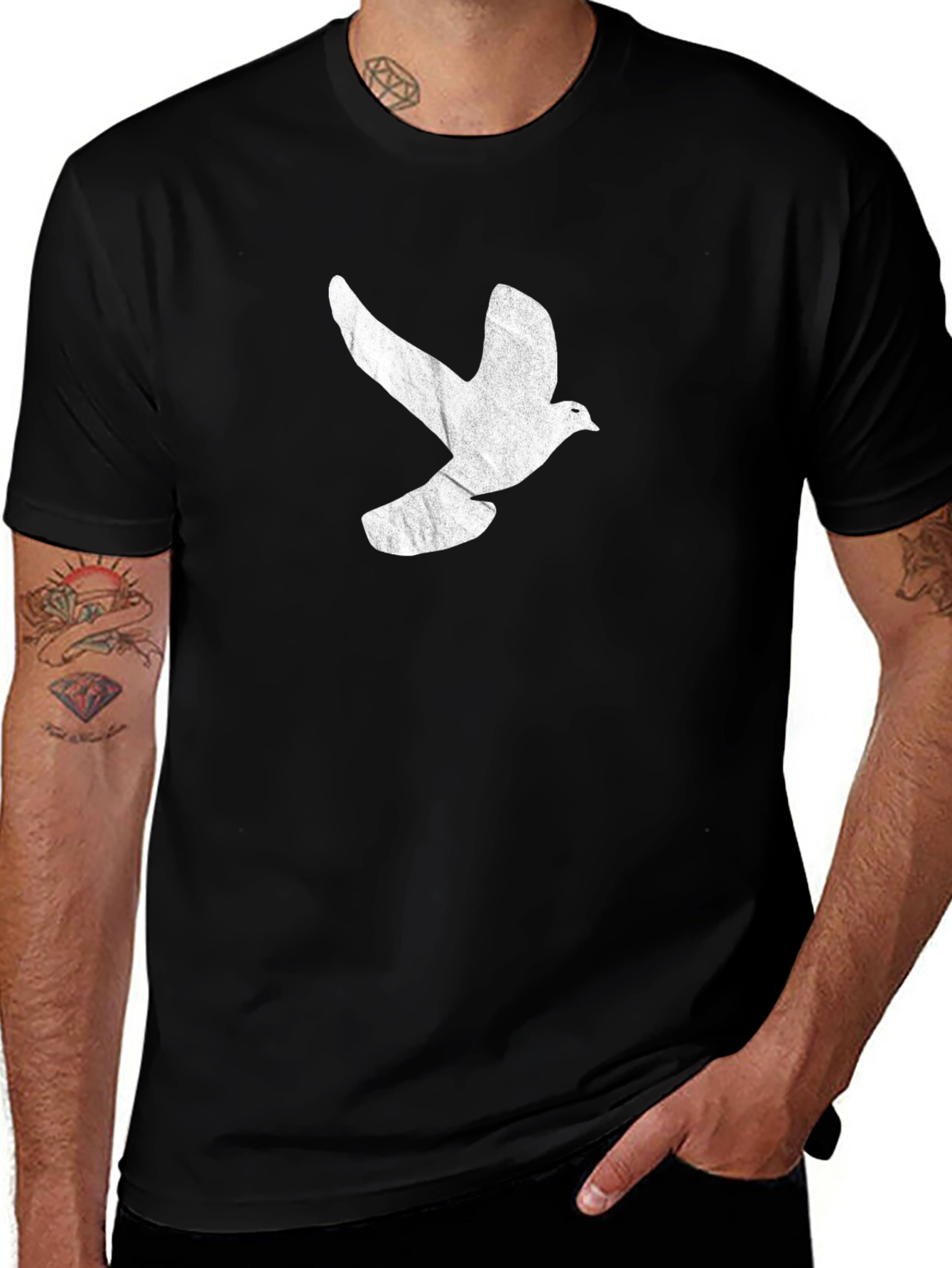 Variant 21 of Dove Graphic Tee - Stylish Black T-Shirt