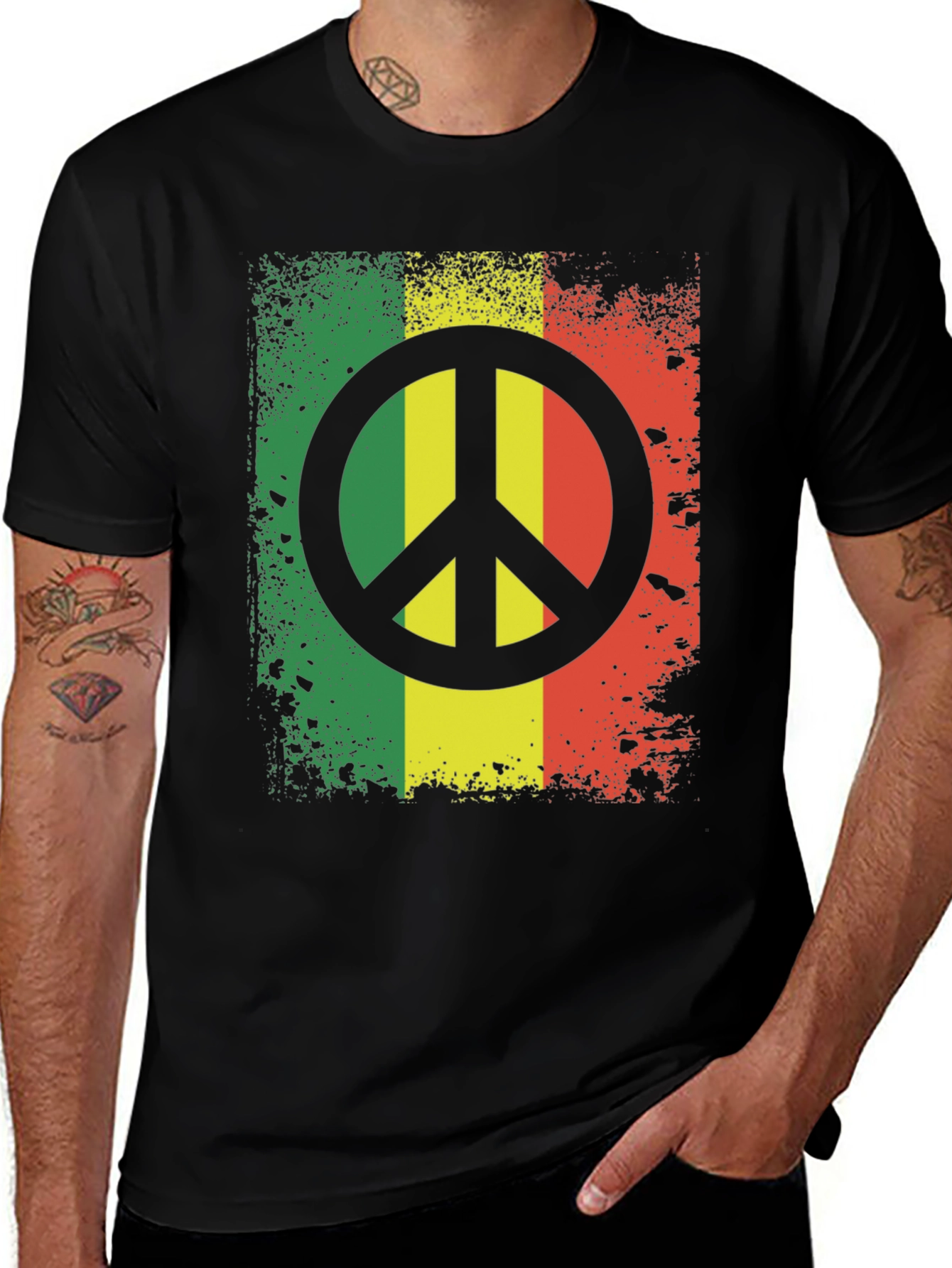 Variant 16 of Rasta Peace Sign T-Shirt - Reggae Style