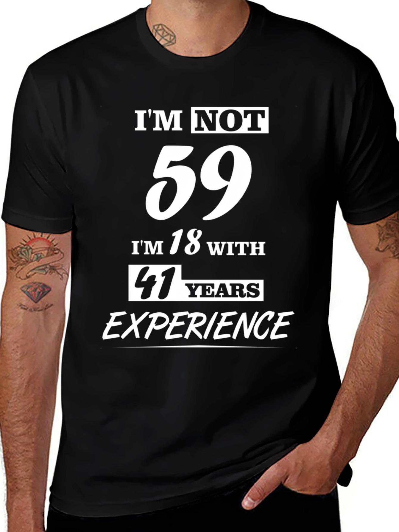 Variant 3 of Funny 59th Birthday T-Shirt - 18 with 41 Years Experience