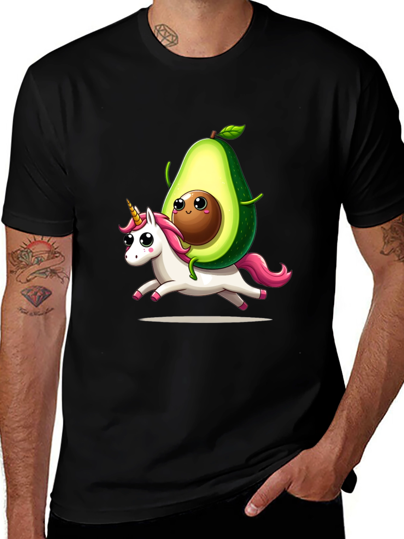 Variant 26 of Unicorn Avocado T-Shirt - Cute Cartoon Graphic Tee