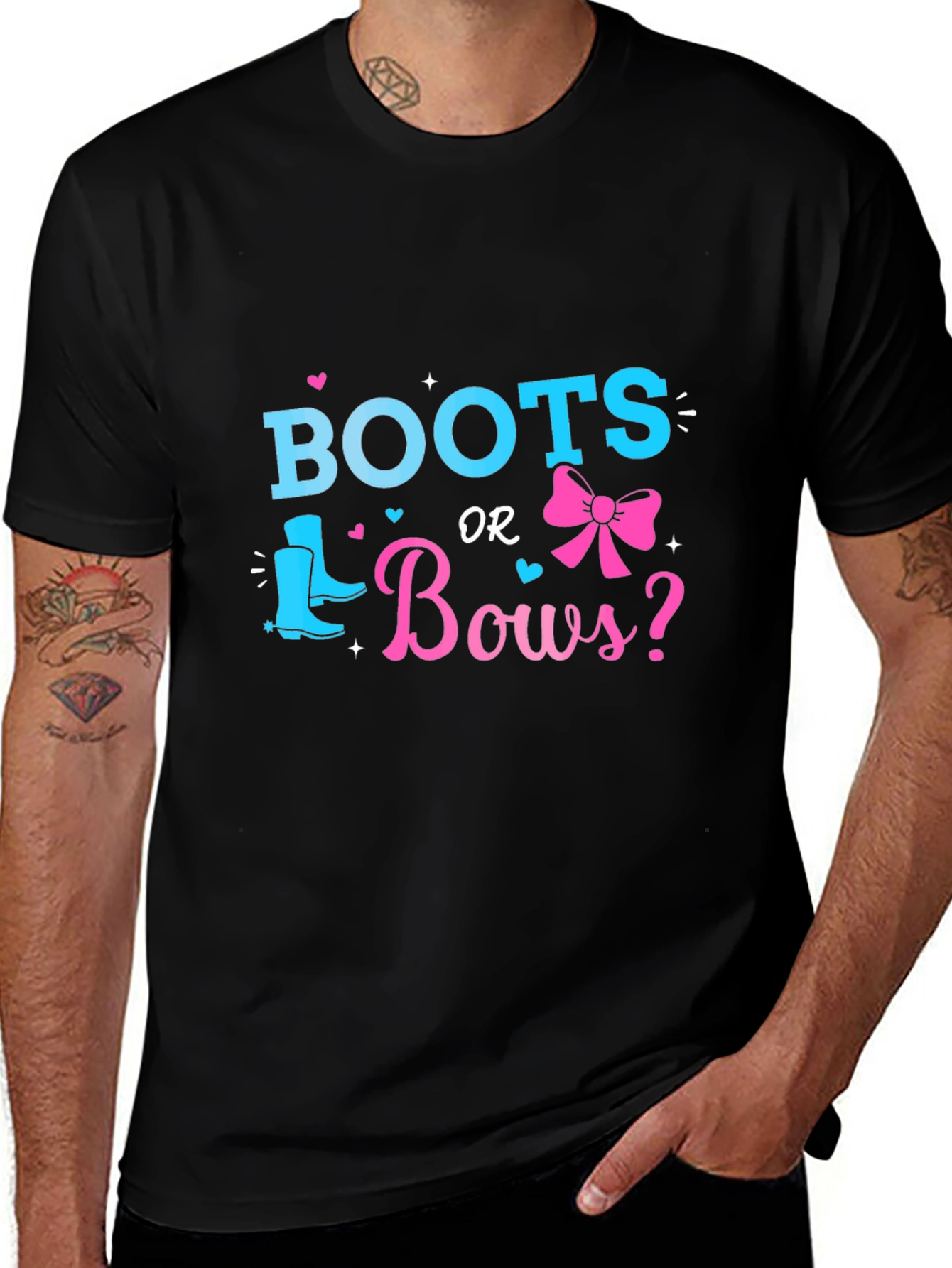 Variant 2 of Boots or Bows Gender Reveal T-Shirt