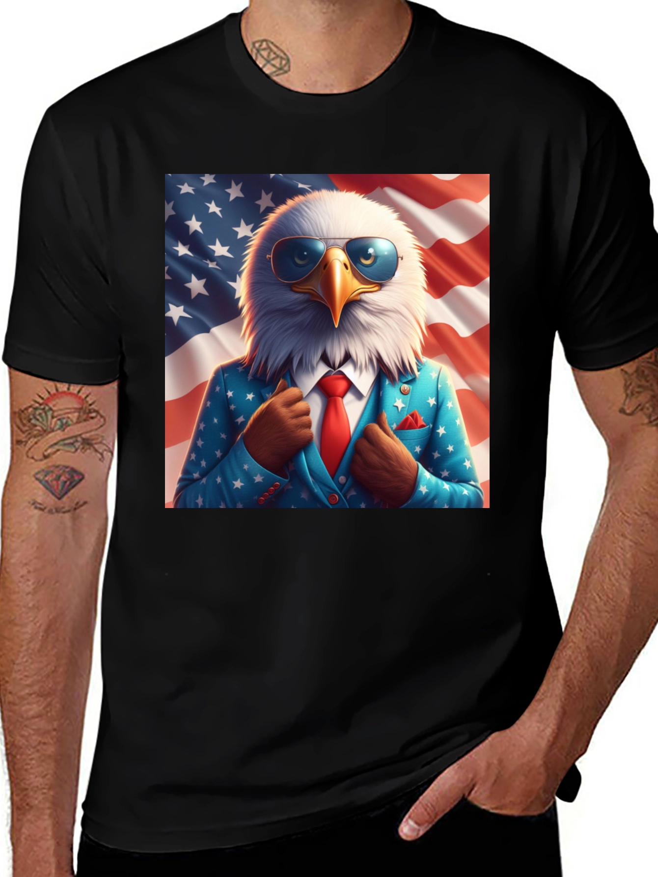 Variant 2 of Patriotic Eagle Graphic Tee