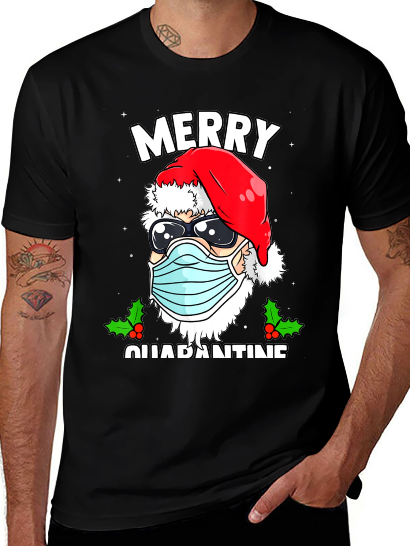 Merry Quarantine Santa Graphic Tee