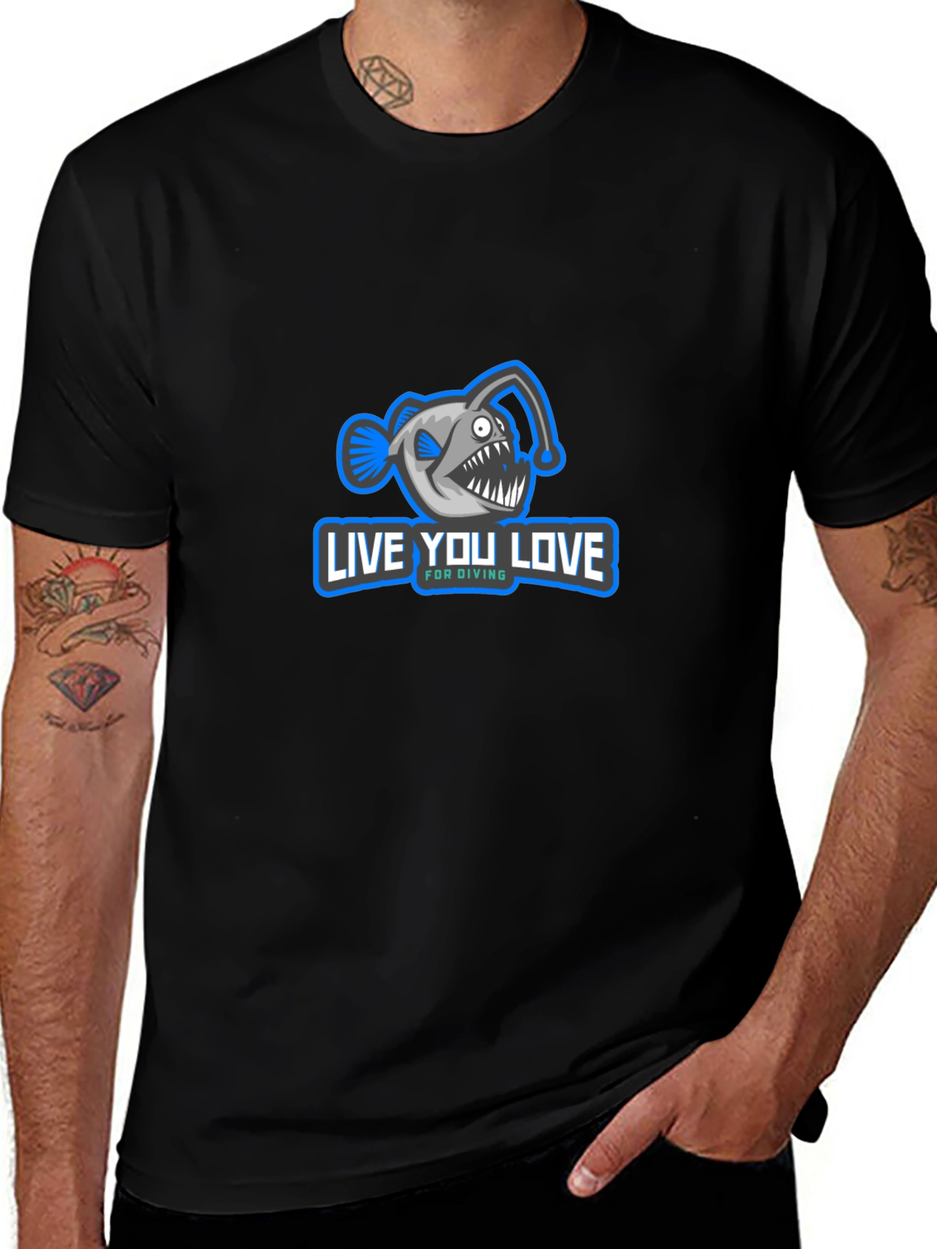 Variant 18 of Live You Love Anglerfish Diving T-Shirt