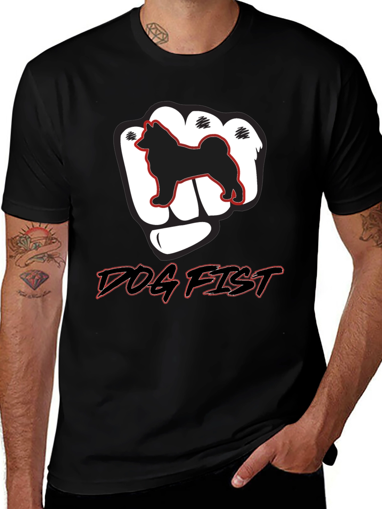 Variant 15 of Dog Fist Graphic Tee - Men's Black T-Shirt