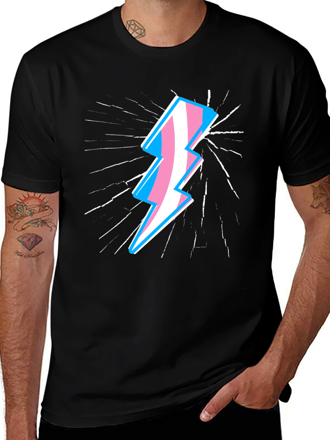 Variant 7 of Transgender Pride Lightning Bolt T-Shirt
