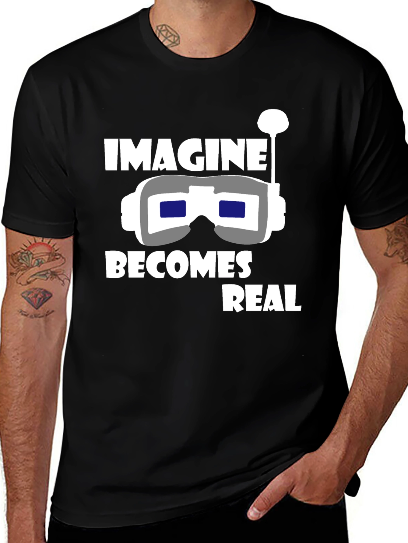 Variant 2 of Imagine Becomes Real Black T-Shirt