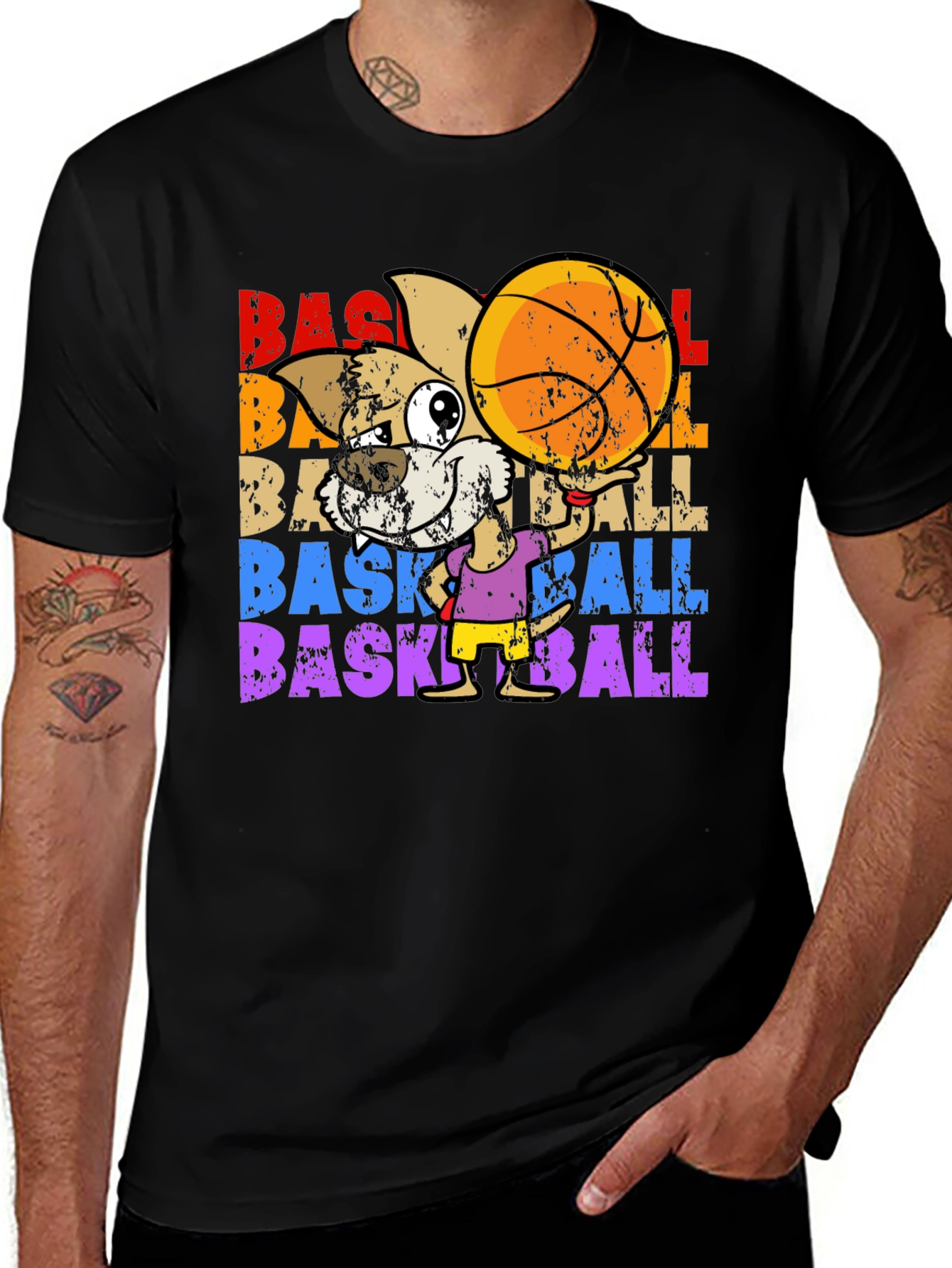Variant 6 of Basketball Dog Graphic T-Shirt