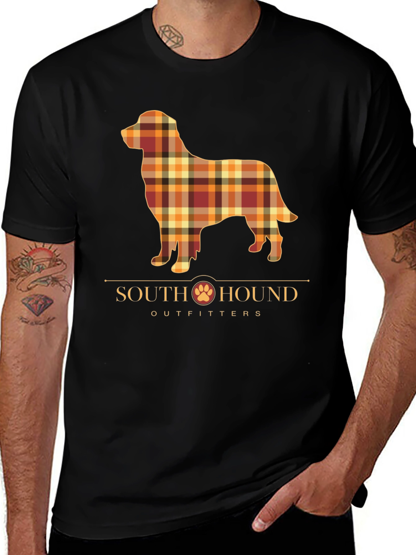Variant 16 of South Hound Outfitters Plaid Dog Graphic Tee