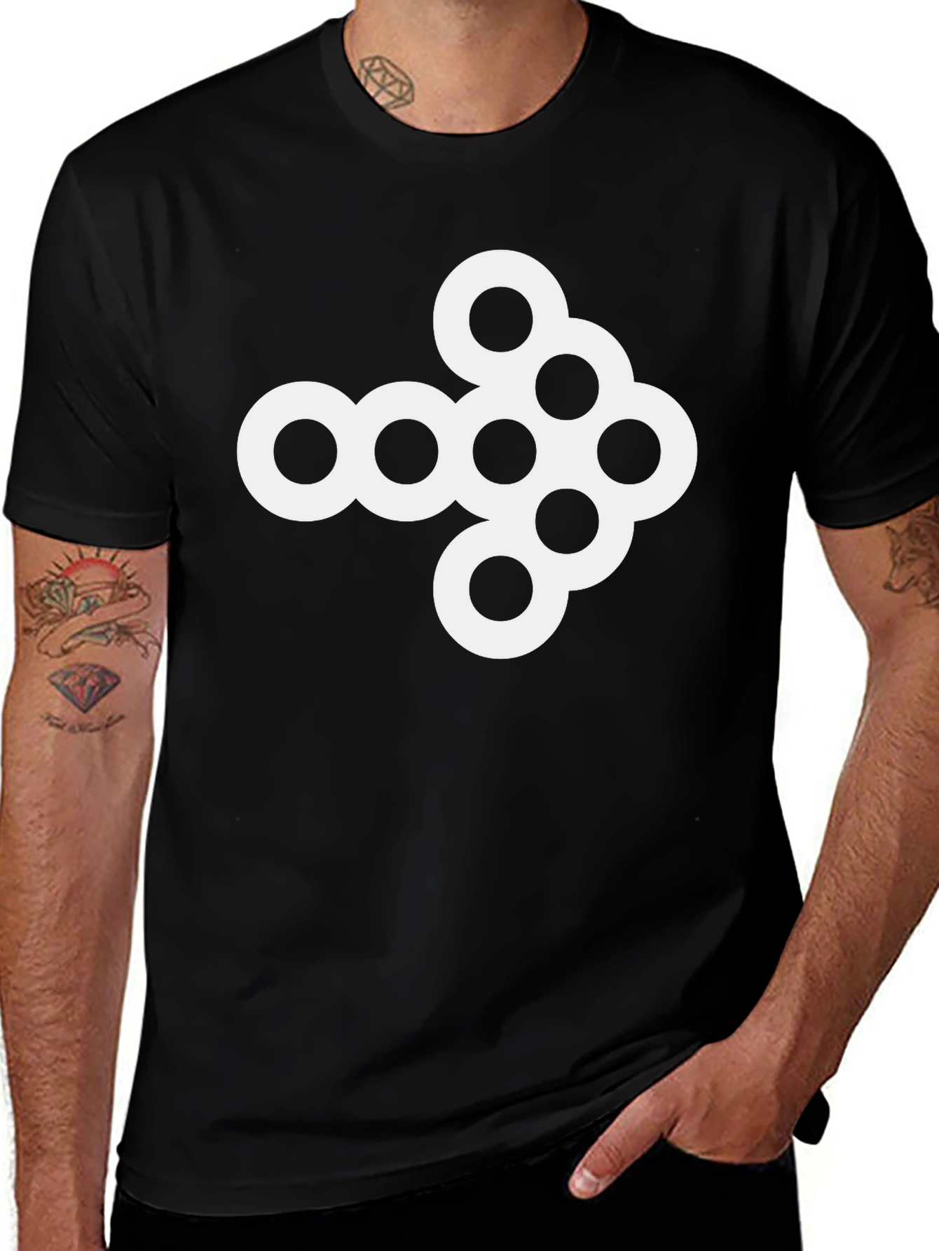 Cool Circle Arrow Graphic Tee - Black Cotton