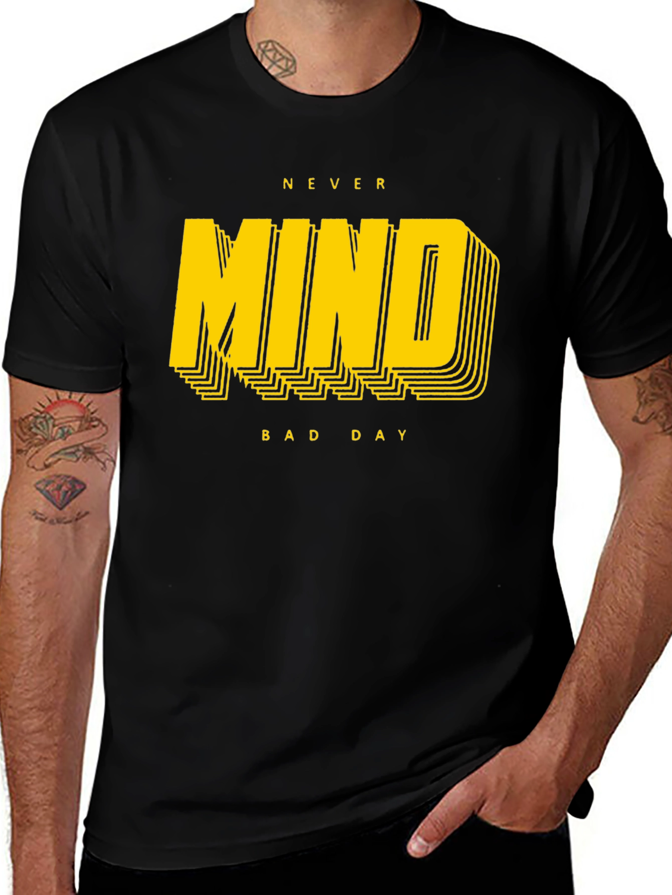 Black Never Mind Bad Day Graphic Tee main image