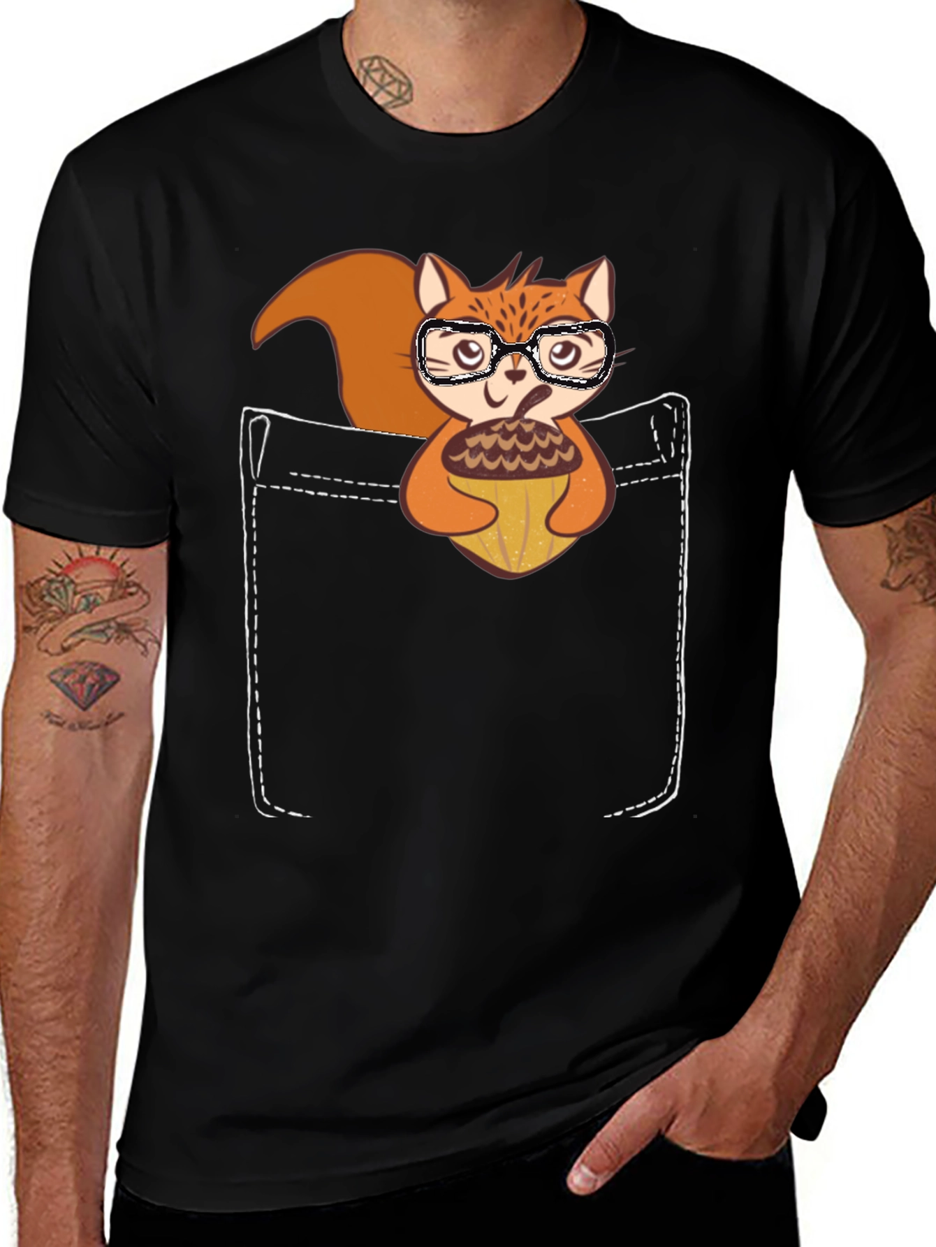 Variant 9 of Squirrel Pocket T-Shirt Cute Animal Tee
