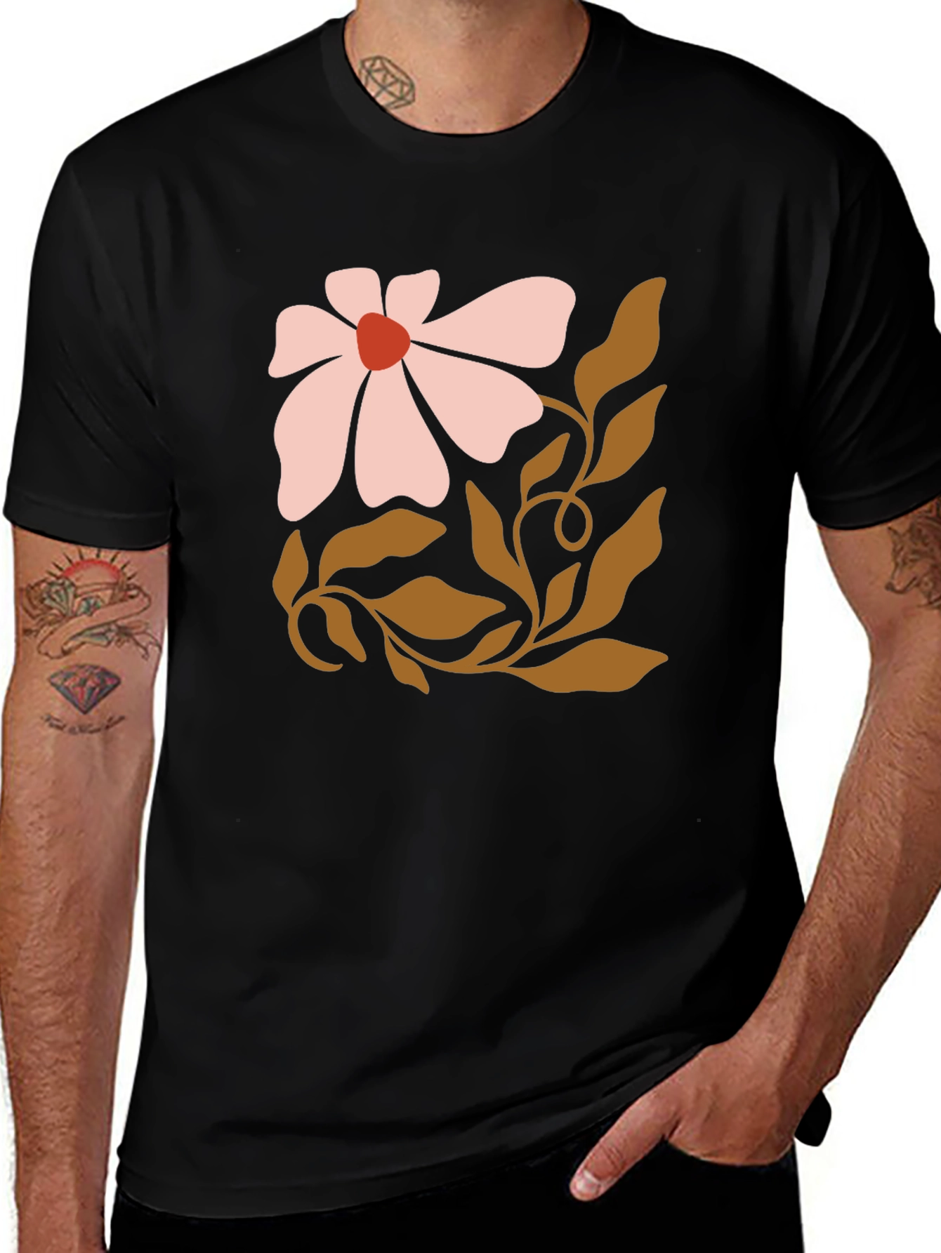 Variant 11 of Boho Flower Graphic Tee - Casual Comfort