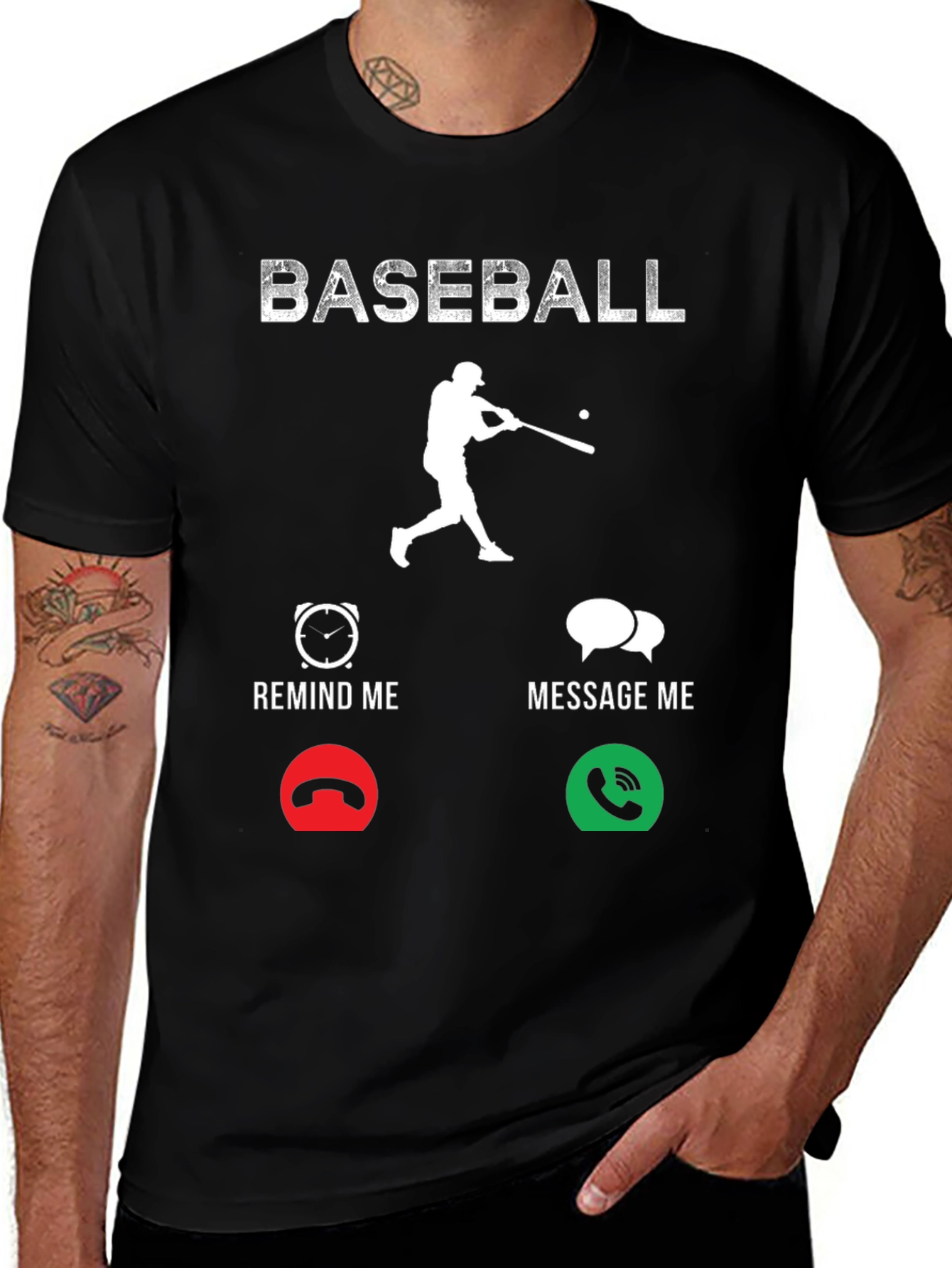 Variant 13 of Baseball Remind/Message Graphic T-Shirt