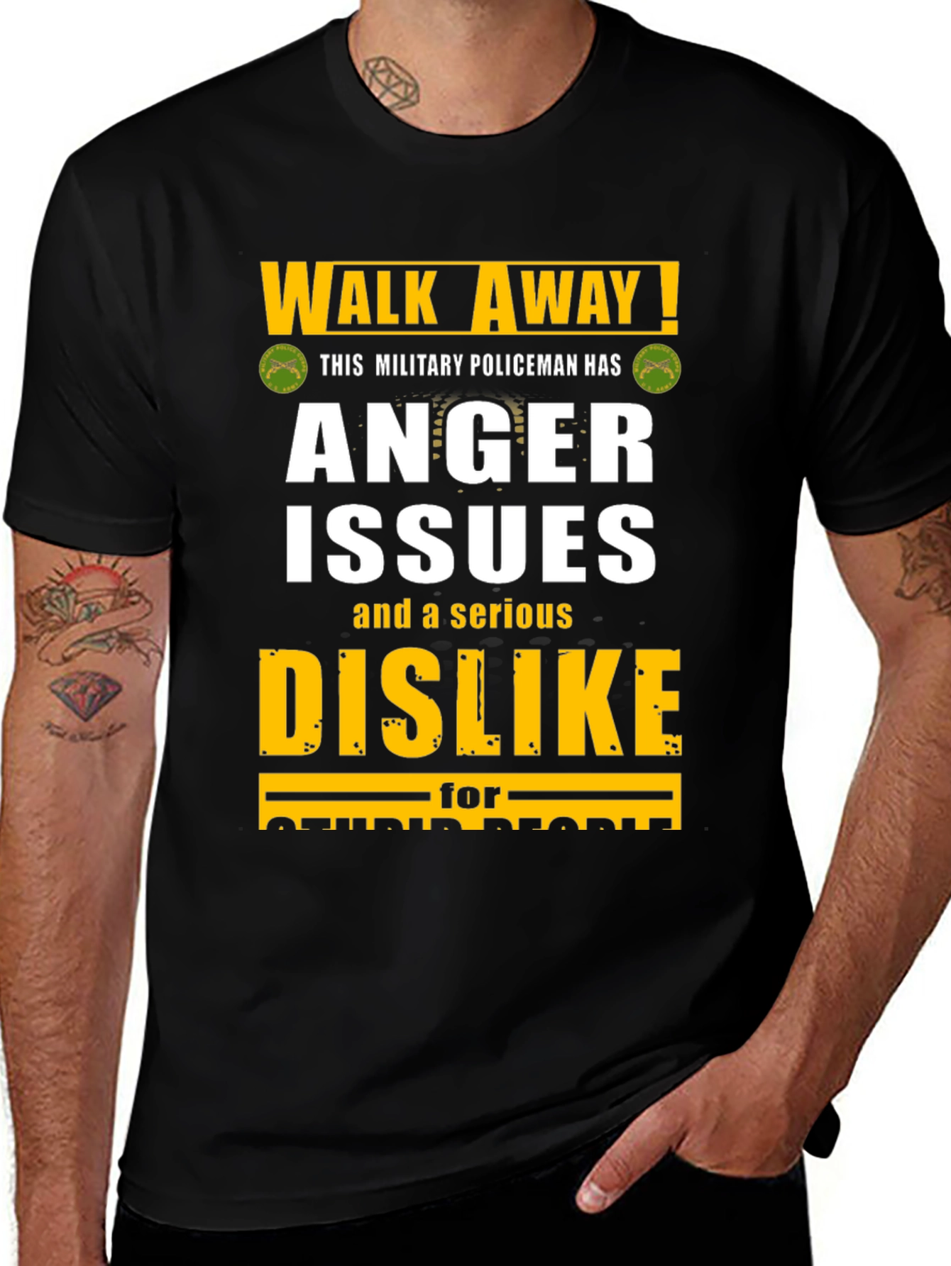 Variant 12 of Walk Away! Anger Issues Military Police T-Shirt