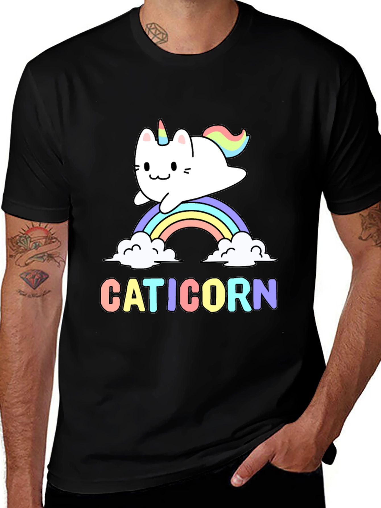 Variant 16 of Caticorn Rainbow T-Shirt - Funny Cat Unicorn Tee