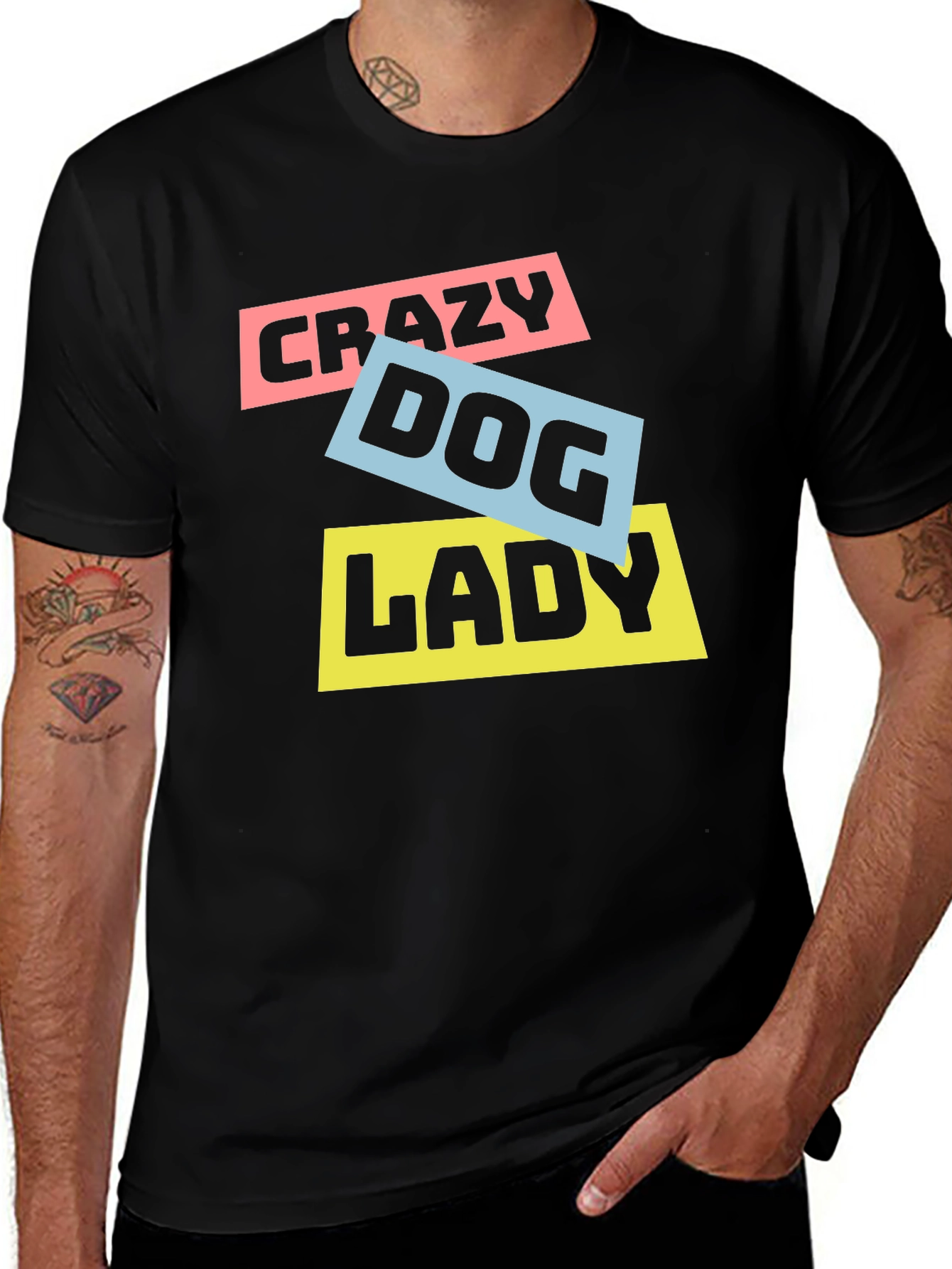 Variant 26 of Crazy Dog Lady Graphic Tee - Unisex Black T-Shirt