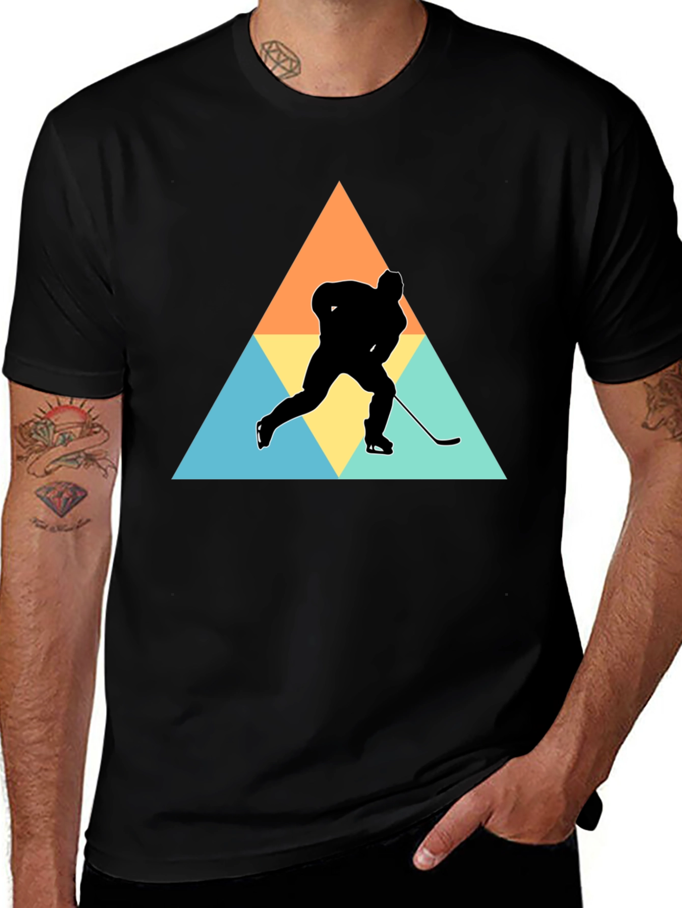 Variant 26 of Hockey Silhouette Graphic T-Shirt