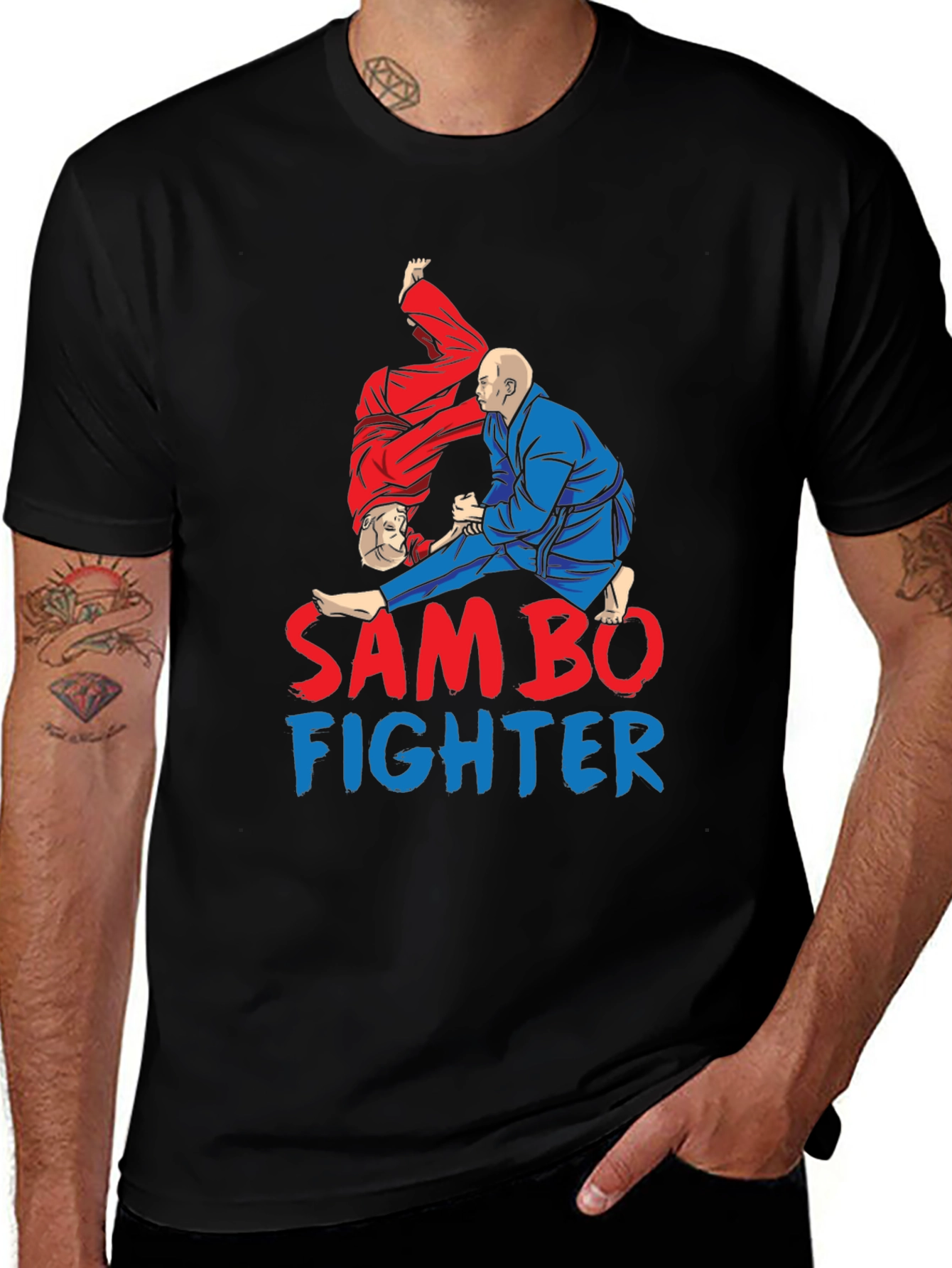 Sambo Fighter Graphic T-Shirt - Martial Arts Design