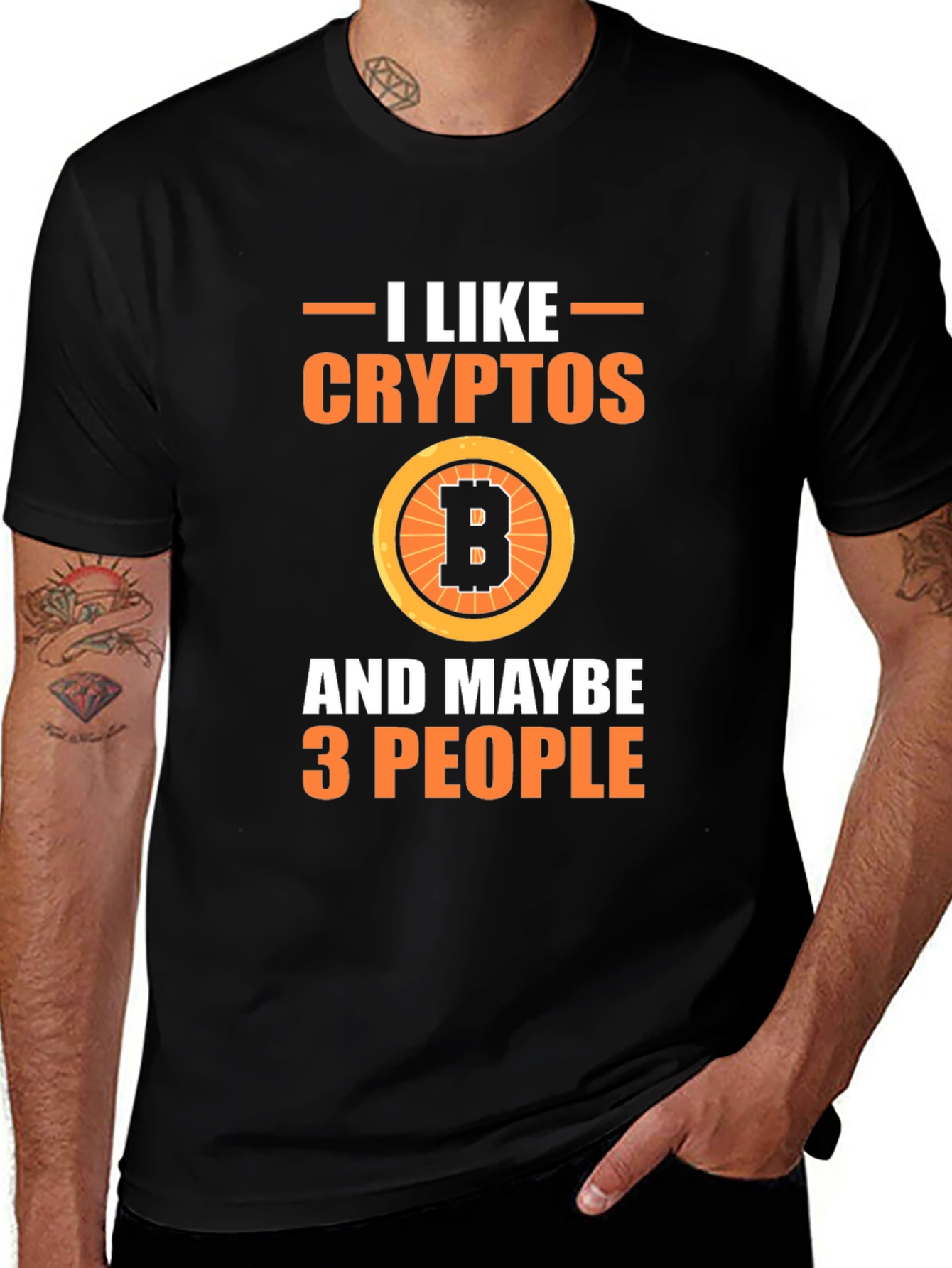 Variant 18 of I Like Cryptos & Maybe 3 People Graphic Tee